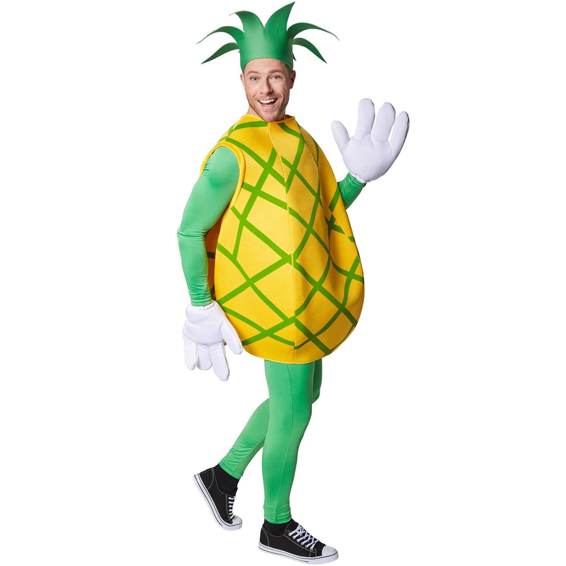 dressforfun Lebensmittel-Kostüm Kostüm Ananas, Highlight: Ärmelloses Oberteil mit gekreuzten, grünen Streifen