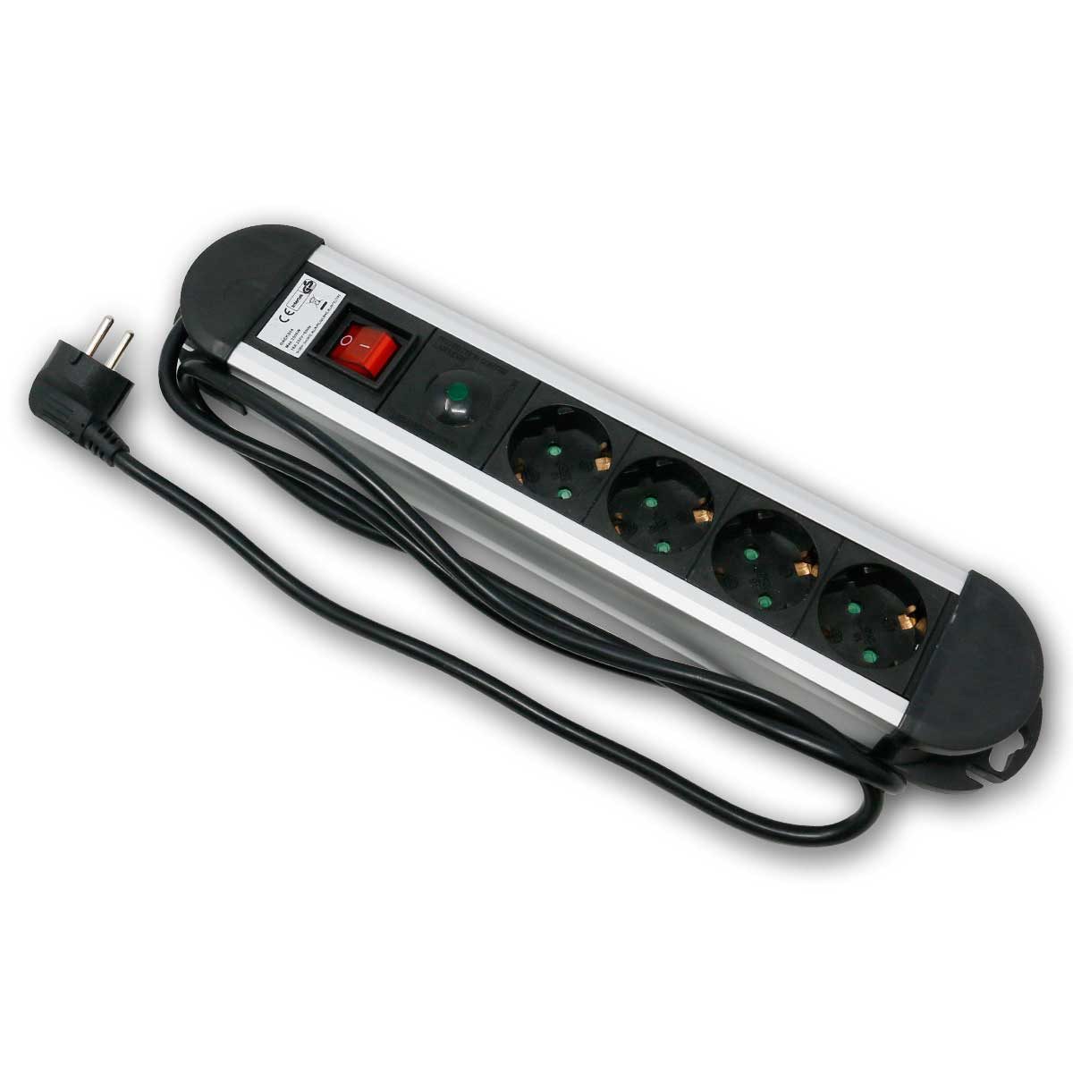 world-trading-net Steckdose 4-fach Steckdosenleiste mit Überspannungsschutz