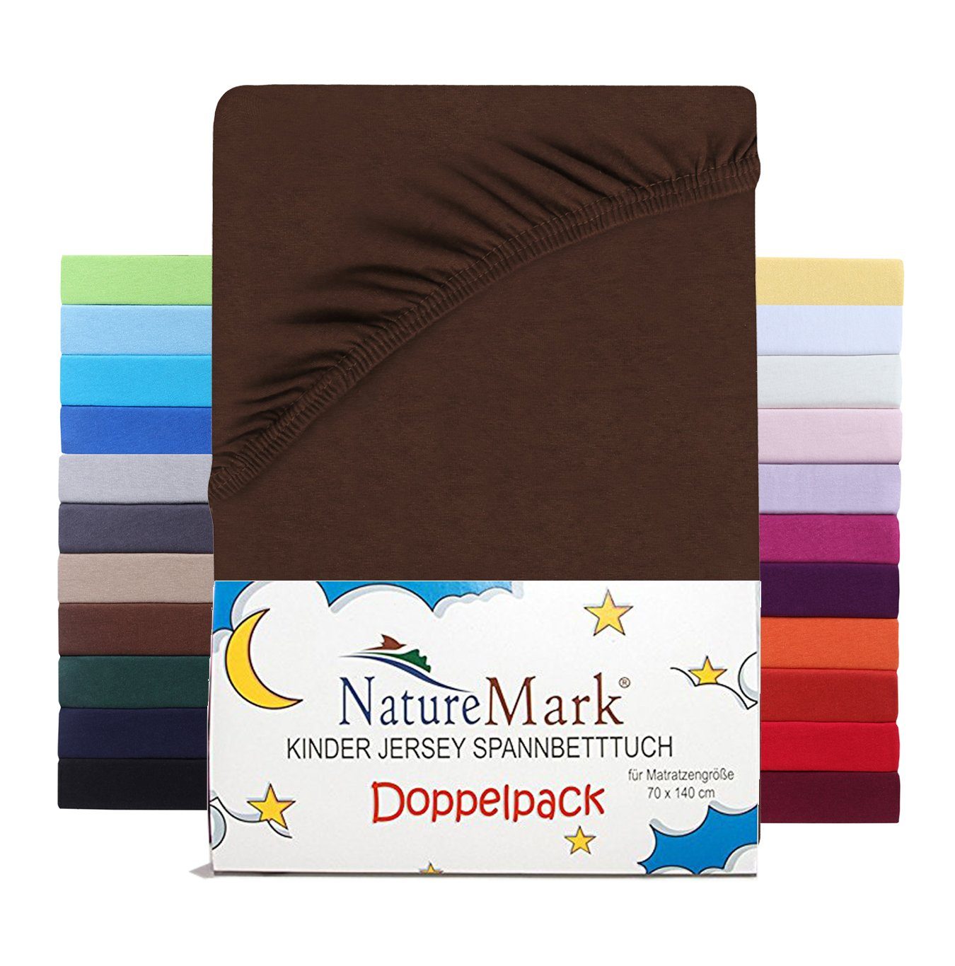 NatureMark Spannbettlaken Jersey Spannbetttuch, 100% Baumwolle, günstig online kaufen