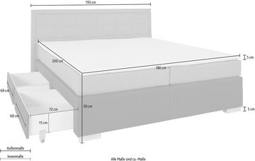 COLLECTION AB Boxbett Athena, inkl. Topper & Schubladen, Matratze H3