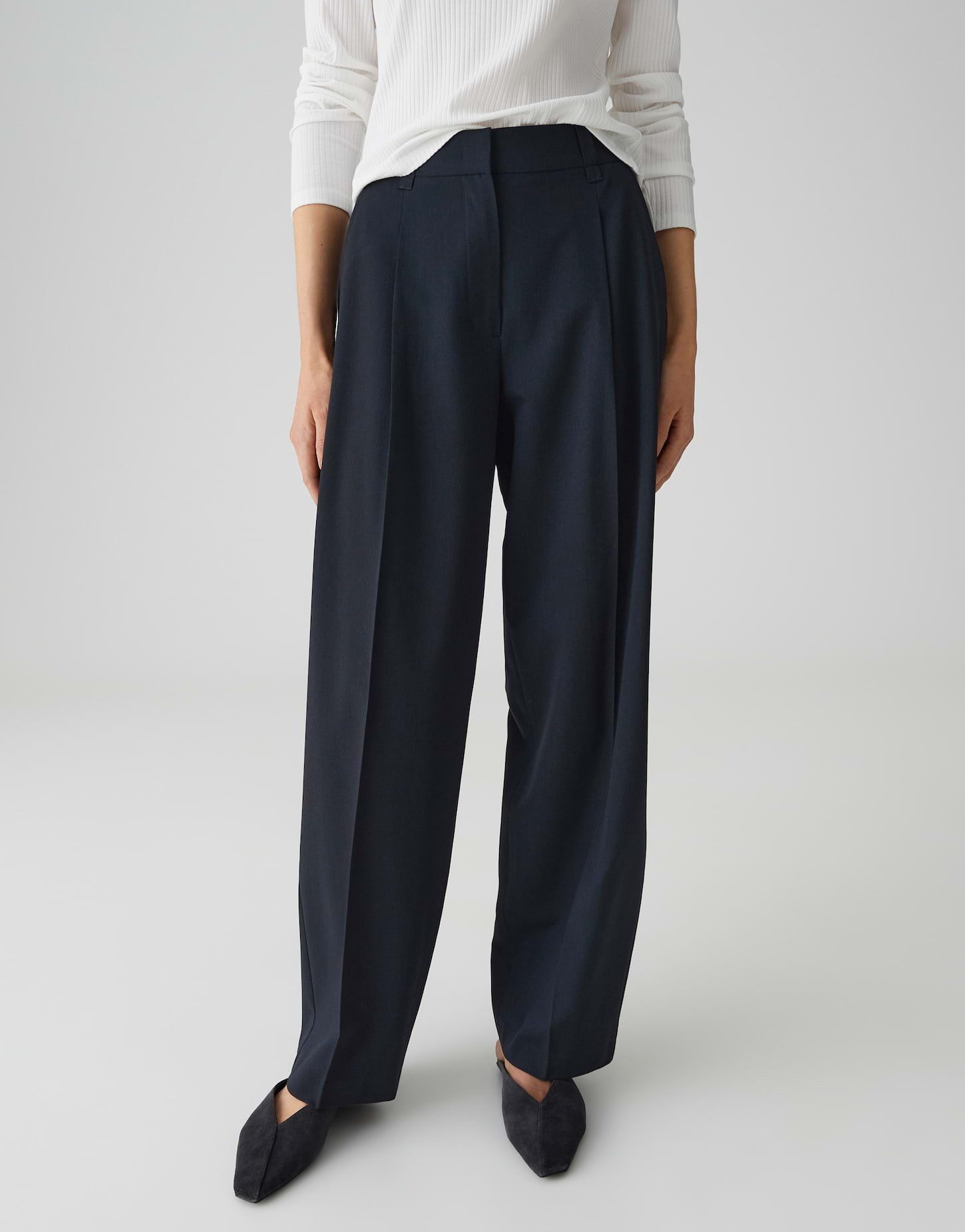 OPUS PANTS Anzughose MOIRA BLOOM aus weichem Woll Mix