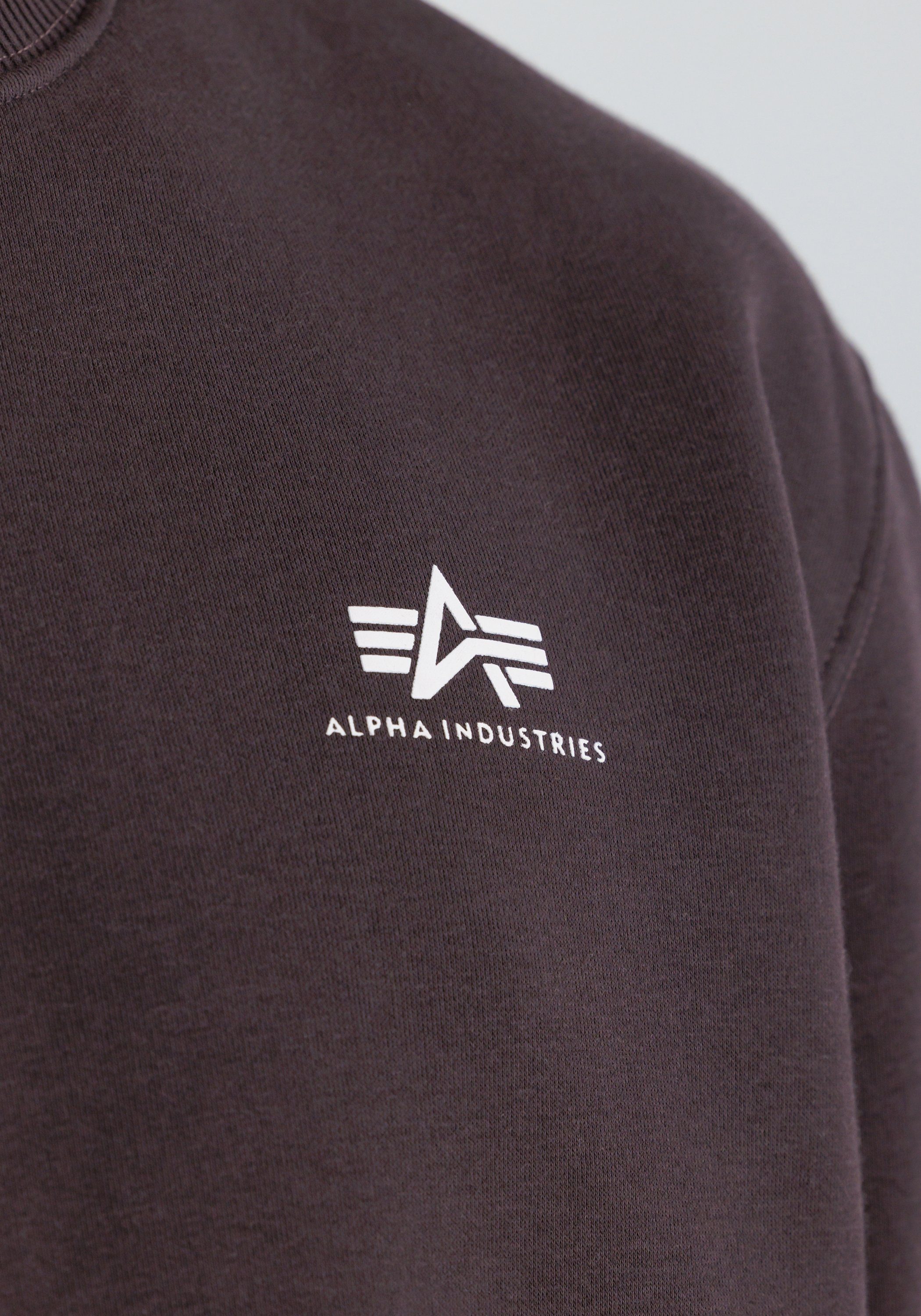 Alpha Industries Sweater Alpha brown Sweater - Sweatshirts Men Basic Industries Logo Small hunter