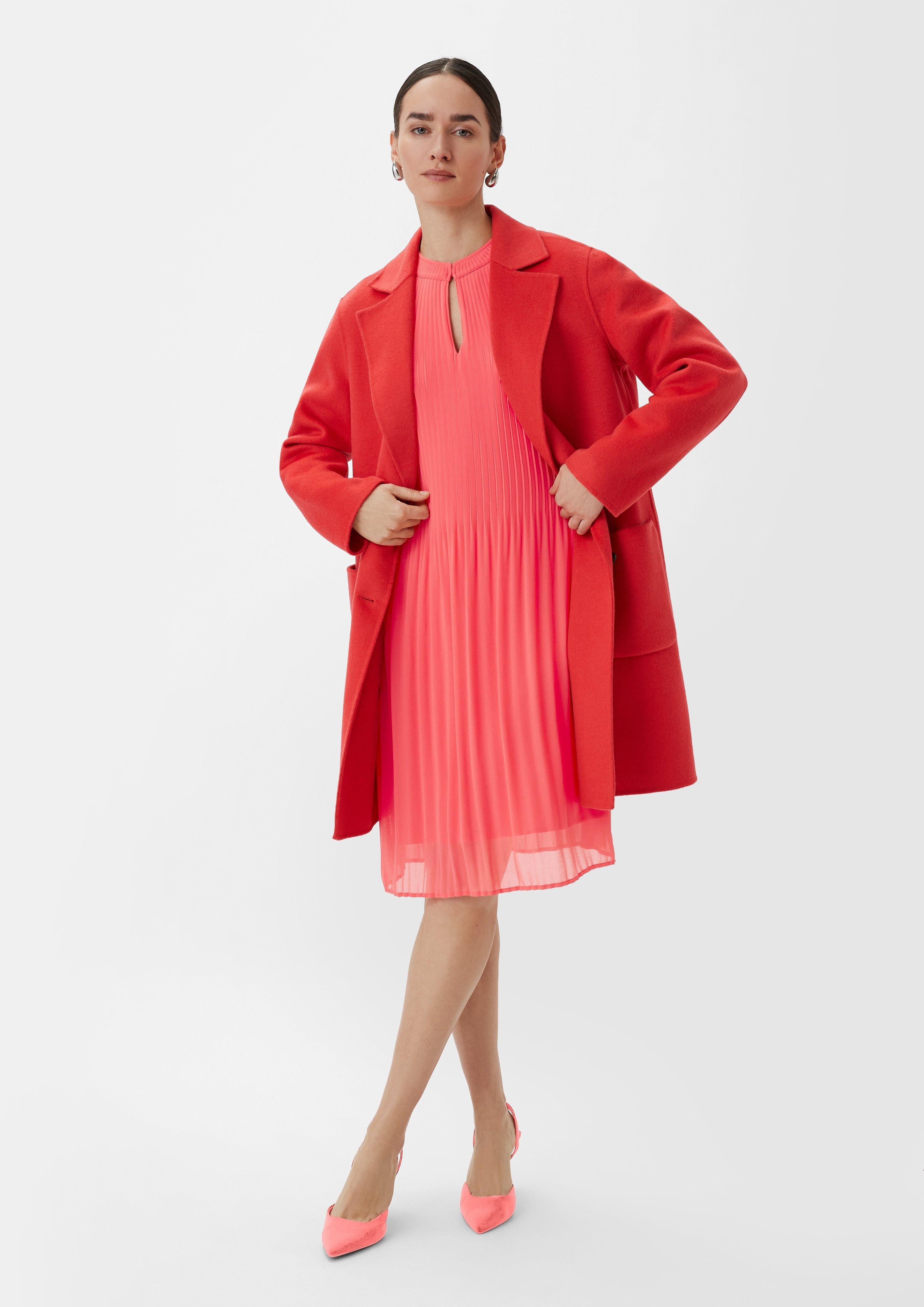 Minikleid Chiffon-Kleid mit Plisseefalten