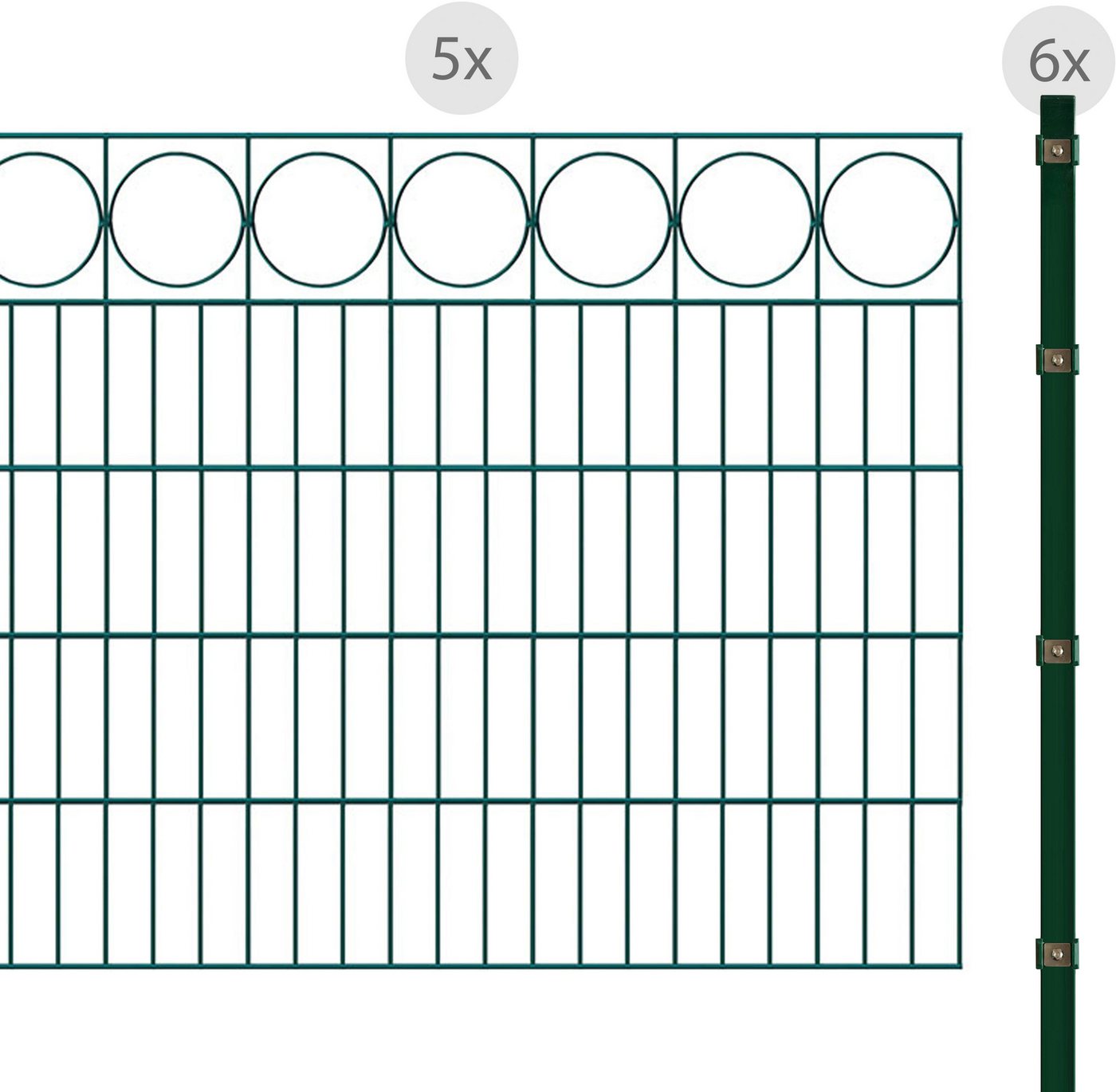 Thumbnail - Arvotec Doppelstabmattenzaun ESSENTIAL 100 zum Einbetonieren "Ring" mit Zierleiste, (Set, 11-St), Zaunhöhe 100 cm, Zaunl...