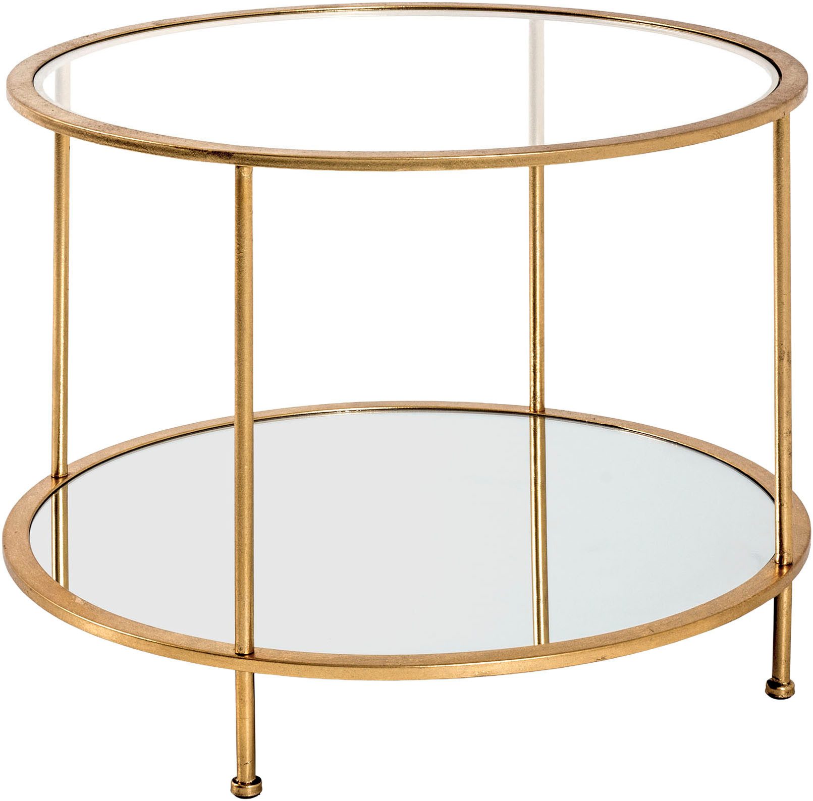 HAKU Beistelltisch Sofatisch, Wohnzimmertisch (1-St), rund - aus Metall Gold - Ø/H 60/45 cm