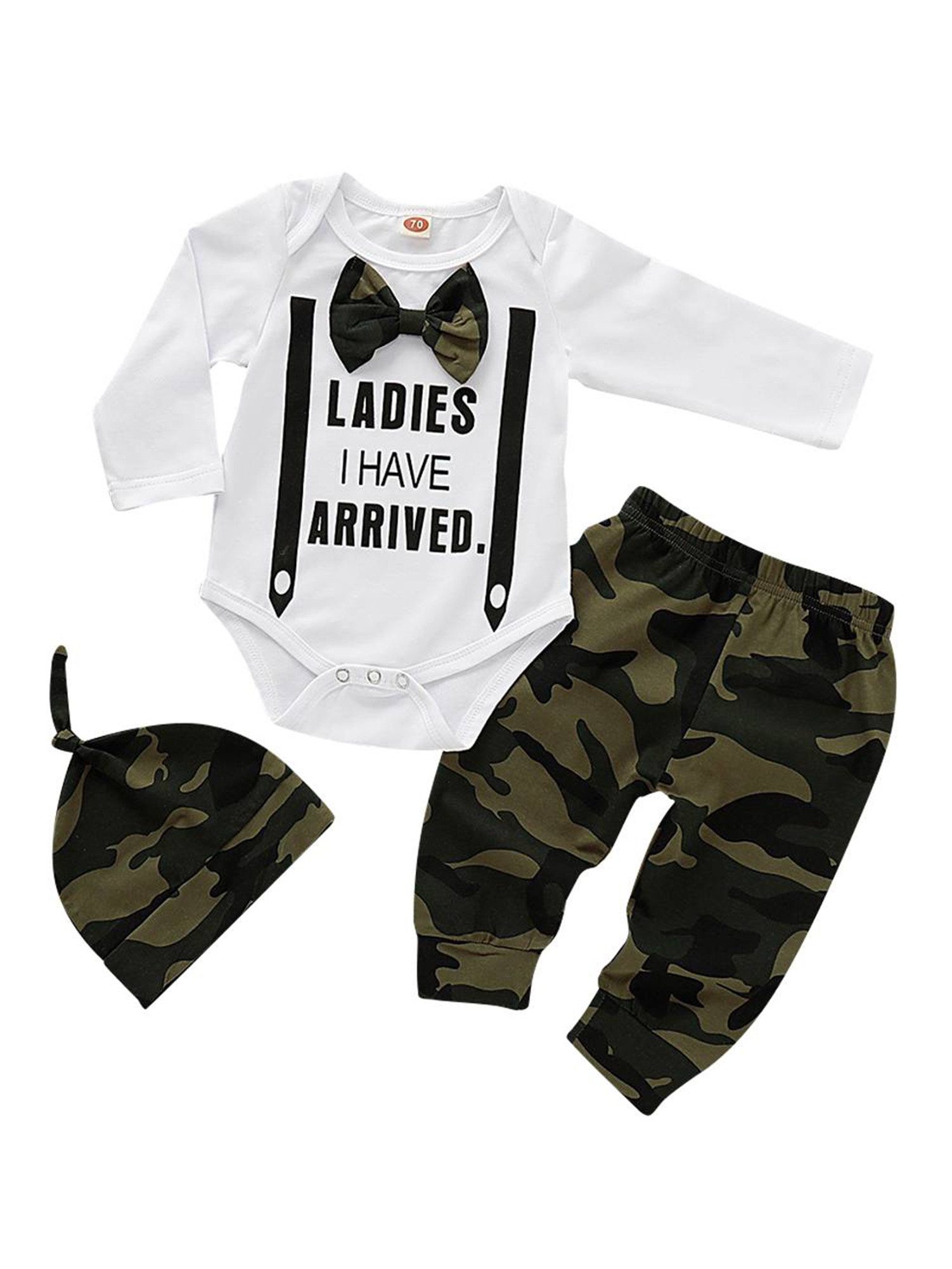 Shirt, Hose, Jacke & Mütze Baby Jungen Modisch Langarm Tarndruck Set
