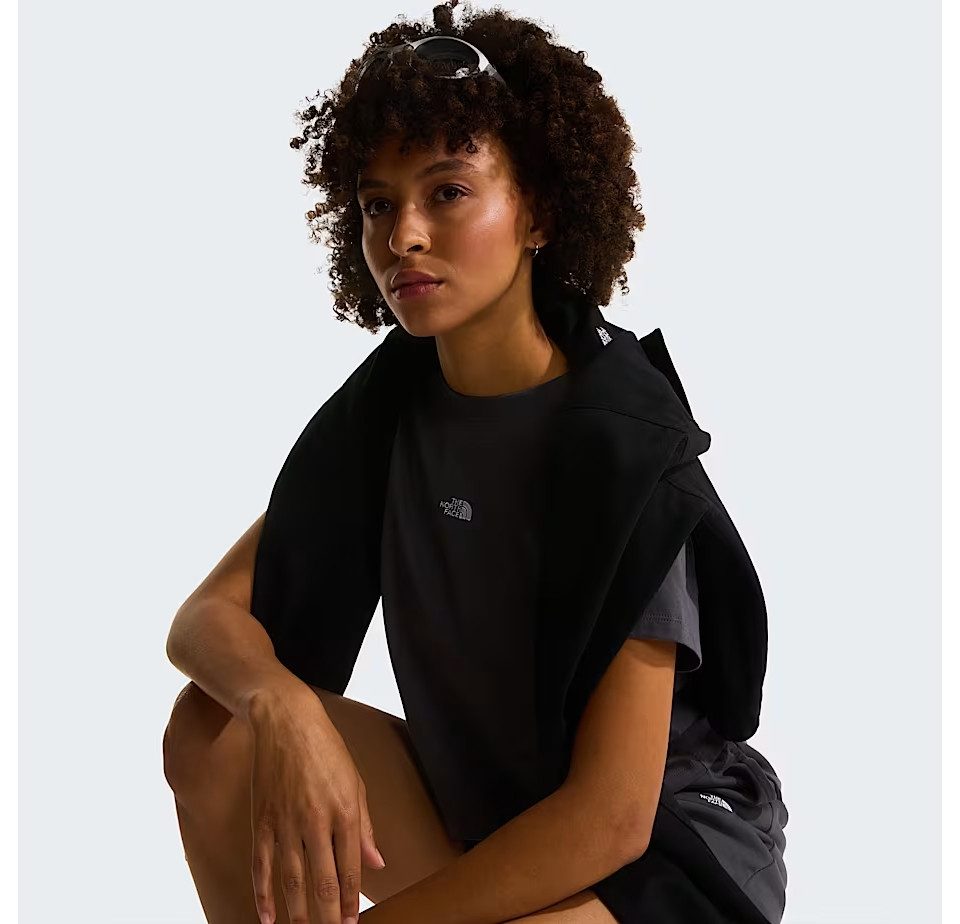 The North Face Kurzarmshirt CUTIE TEE - Cropped Shirt - Crop Top - kurzes T-Shirt - Grau