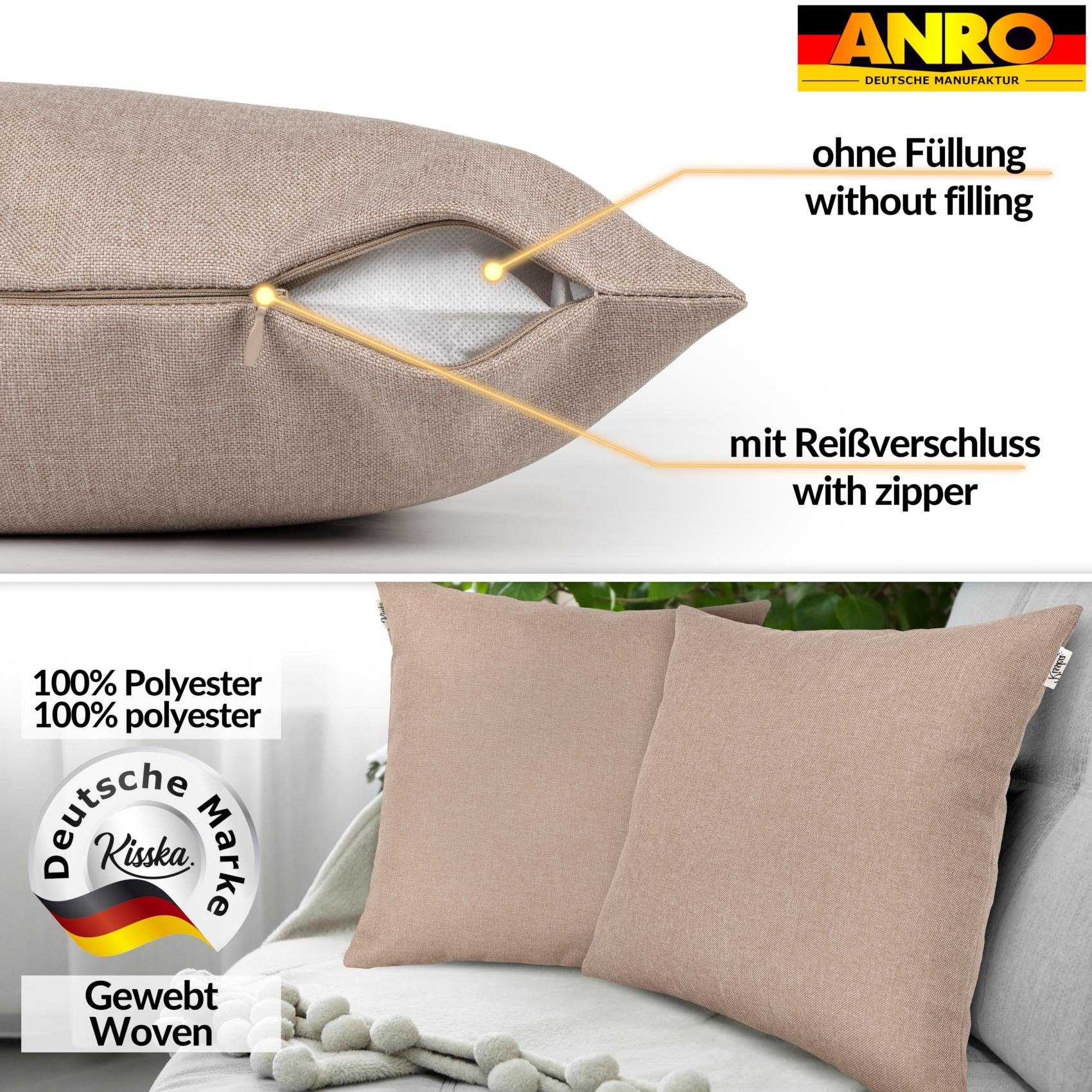 Kisska Dekokissen Kissenhülle TIZI MIT oder OHNE Füllung Kissenbezug Zierkissen, Kissenüberzug - Kissenhusse ohne Füllung 50x30cm Tizi Leinen-Optik – Bild 3 von 5