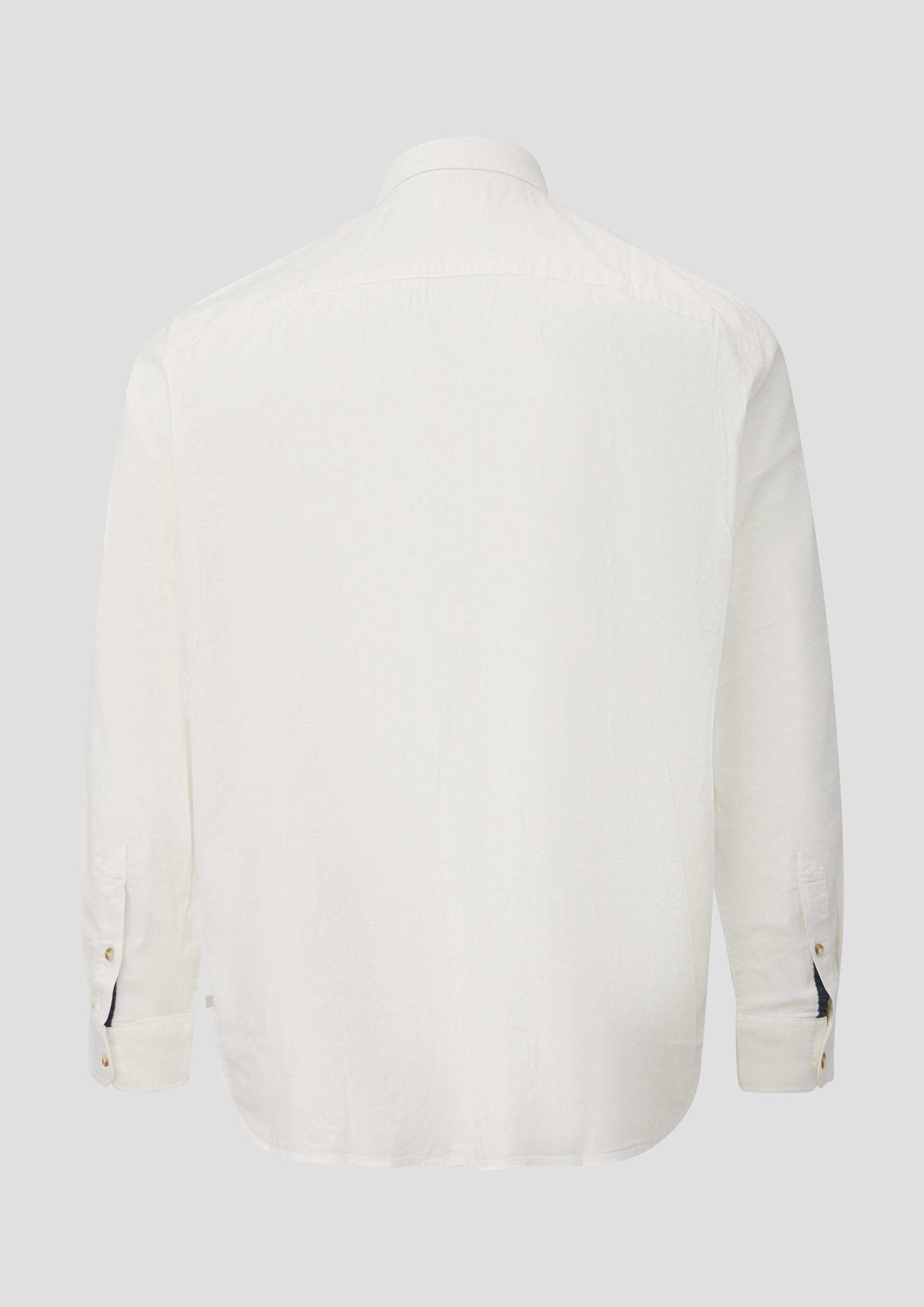 s.Oliver Langarmhemd Hemd Regular Fit: Soft-Touch-Hemd mit Button Down-Kragen