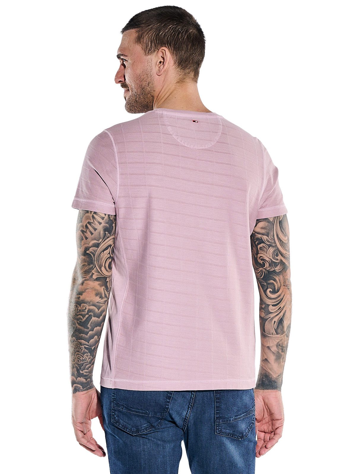 emilio adani T-Shirt Herren Rundhals T-Shirt, Rosa