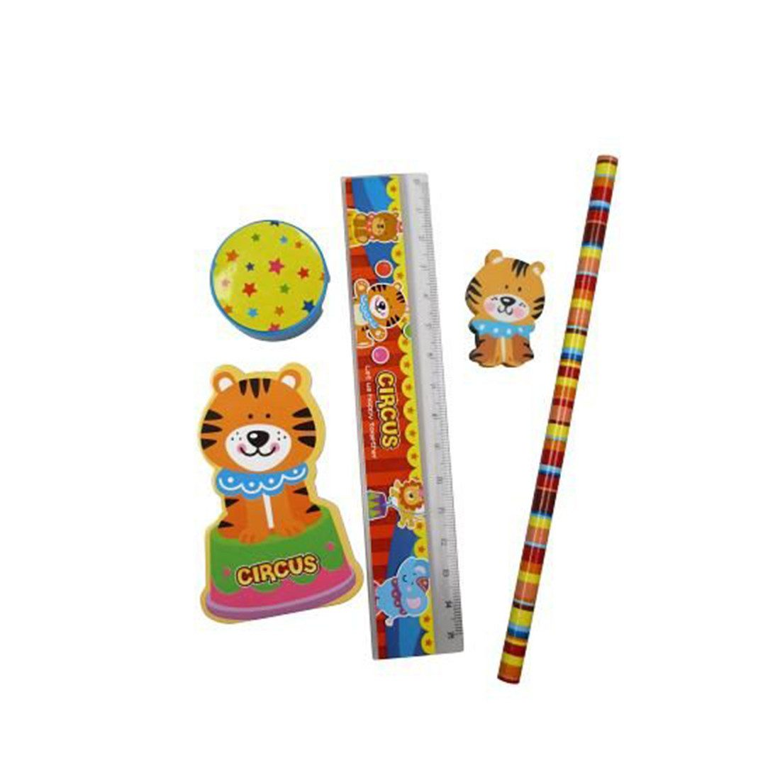 Partystrolche Bleistift Schreibset Zirkus, 5-tlg.