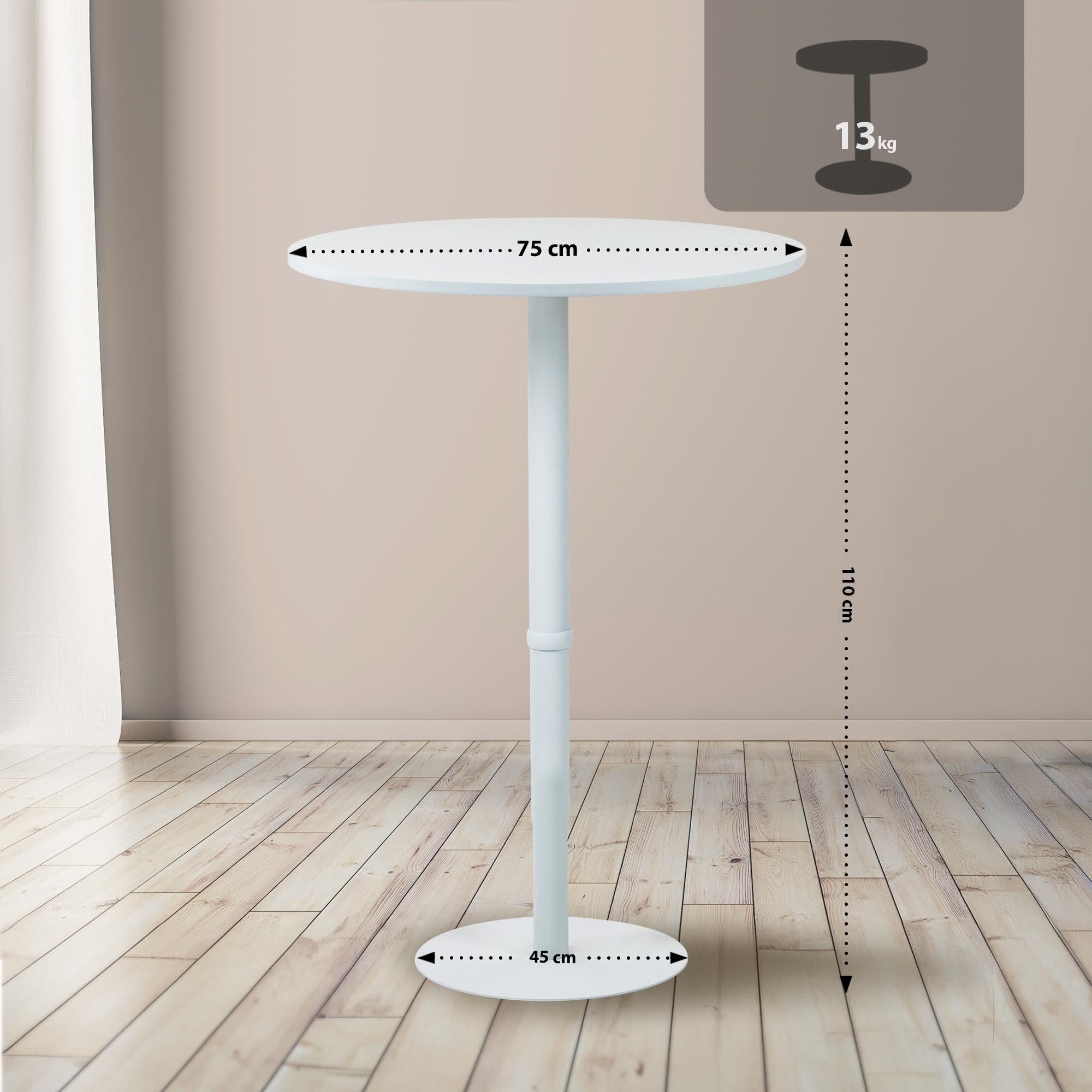 CLP Bartisch Hereford (1er), mit Holztischplatte & Metallgestell