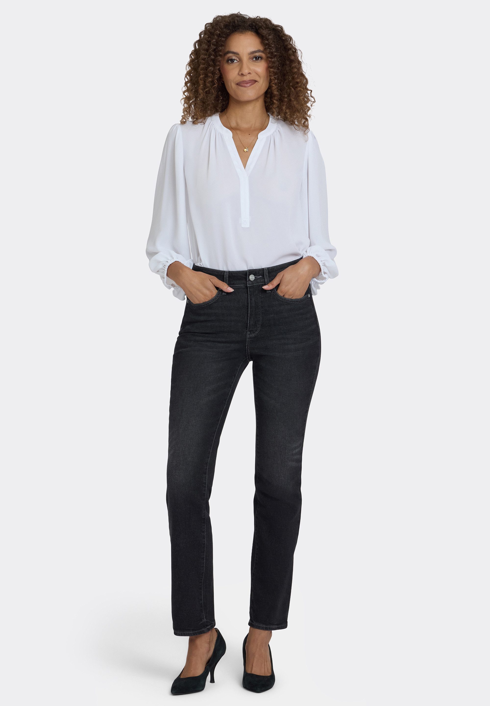 NYDJ Straight-Jeans High Rise Marilyn Straight Schlankmachende Passform