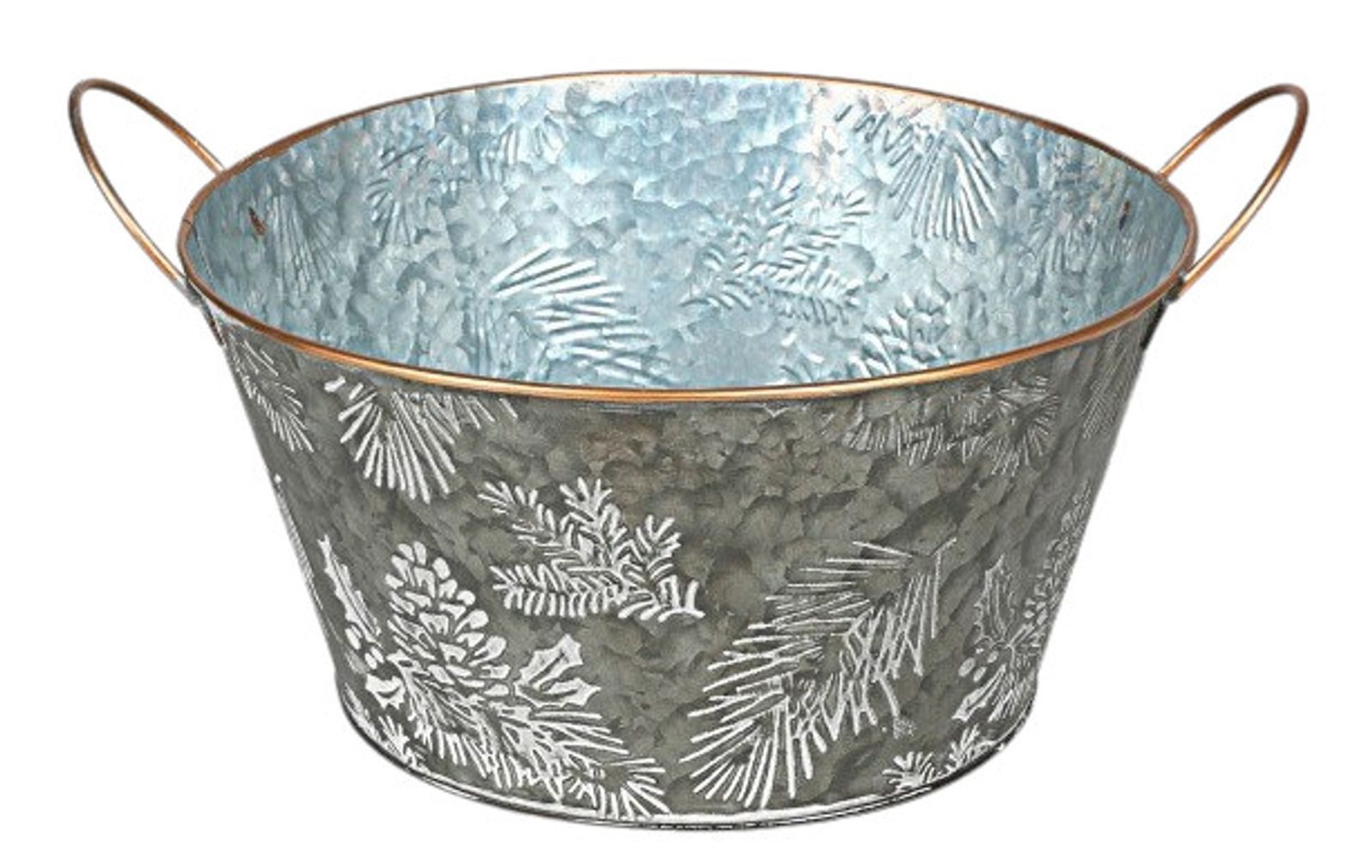 BURI Übertopf Übertopf aus Metall Winterzeit rund Blumentopf Garten Weihnachten. € 9,99, (€ 9,99 pro 1 Stk).