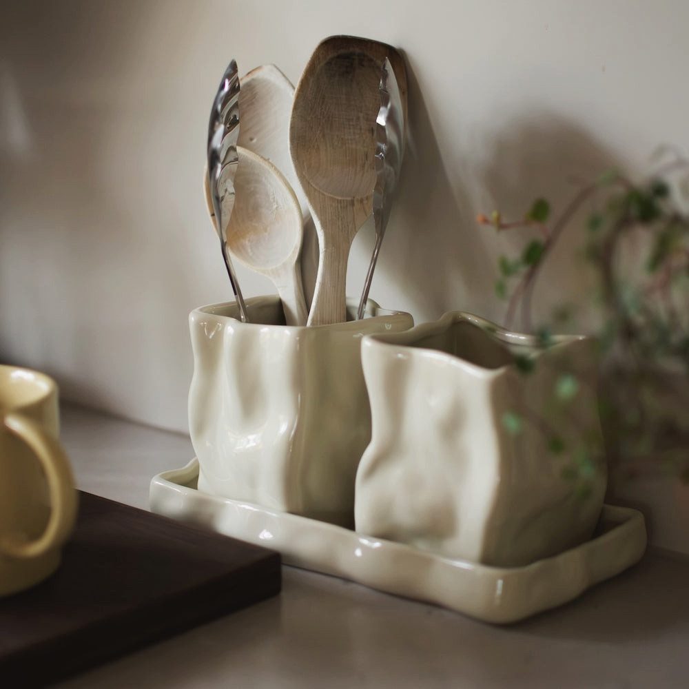 dbkd Dekoobjekt Aufbewahrungsset Herb - shiny creme