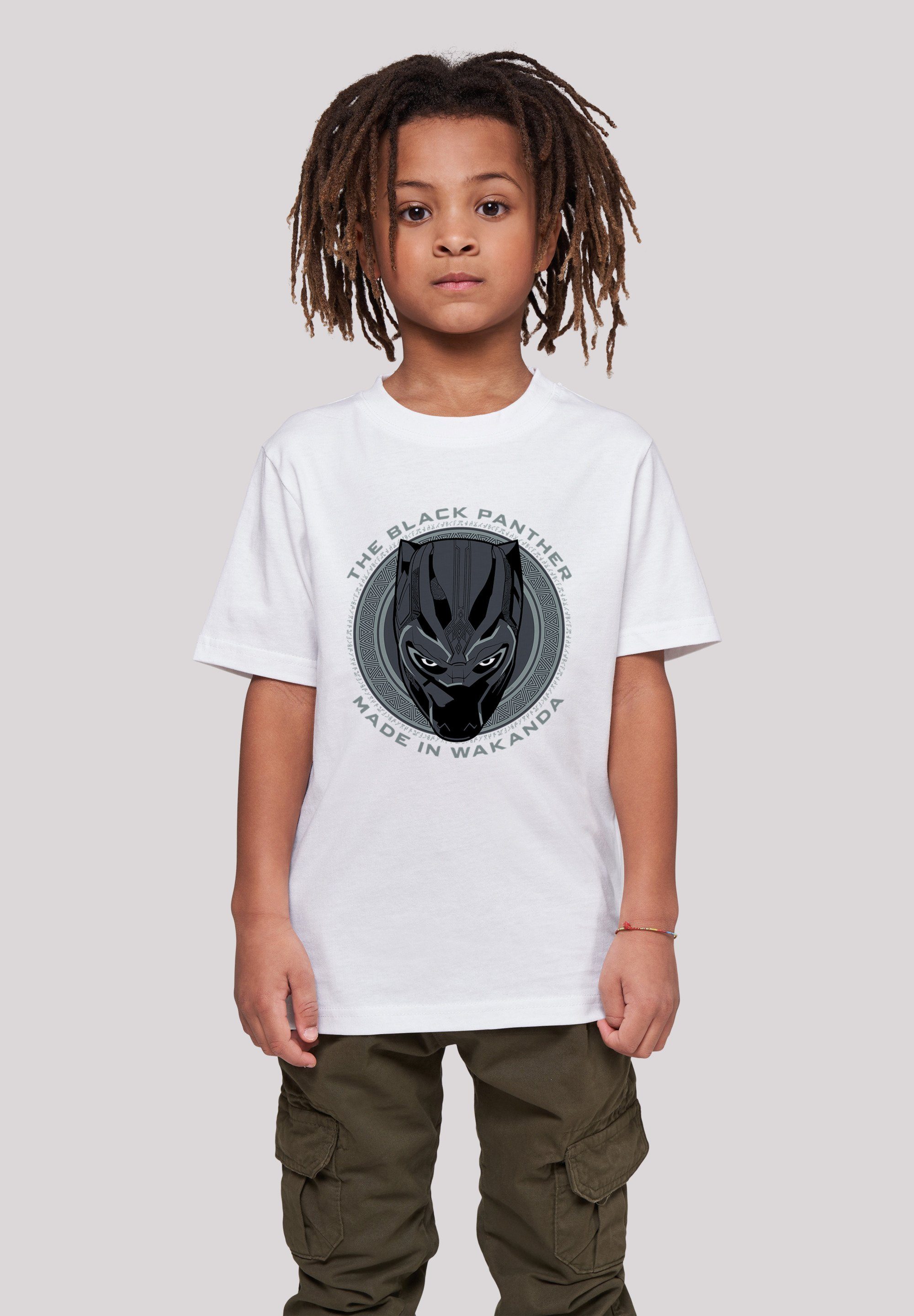 F4NT4STIC T-Shirt Marvel Panther in Made Black weiß Wakanda Print