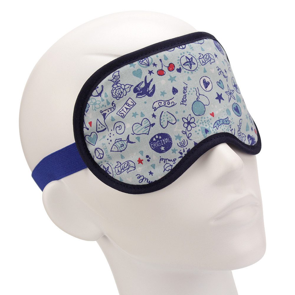 BEAZZ Schlafmaske Schlafmaske, Augenmaske, Schlafbrille - Doodles, Bequem - Perfekte Abdunklung, 1-tlg., HANDMADE IN GERMANY