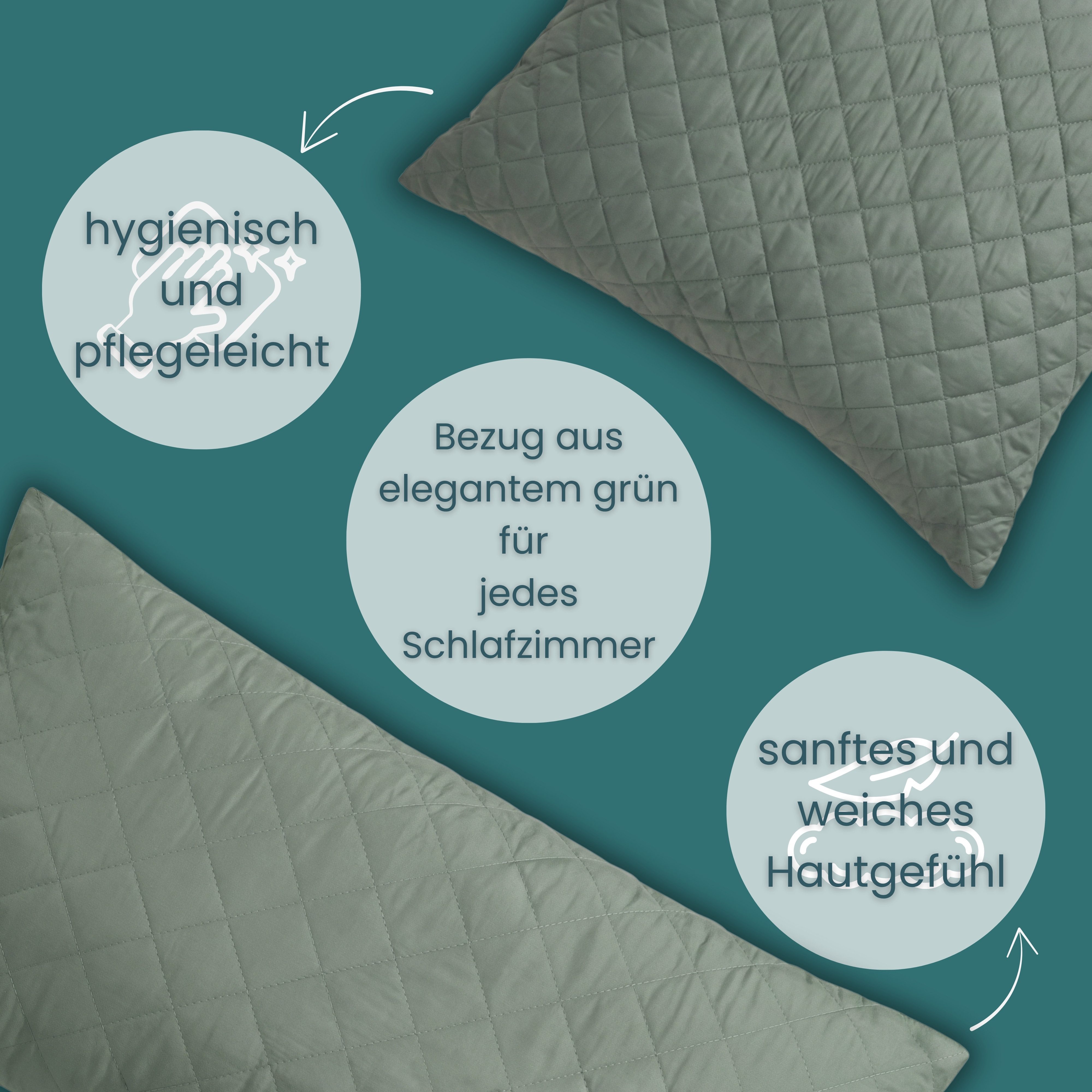 OTTO home Microfaserkissen Clarra, Kopfkissen 40x80 cm, 80x80 cm, Füllung: Polyester, Bezug: Polyester, Rückenschläfer, Seitenschläfer, Kissen in grau – Bild 4 von 5