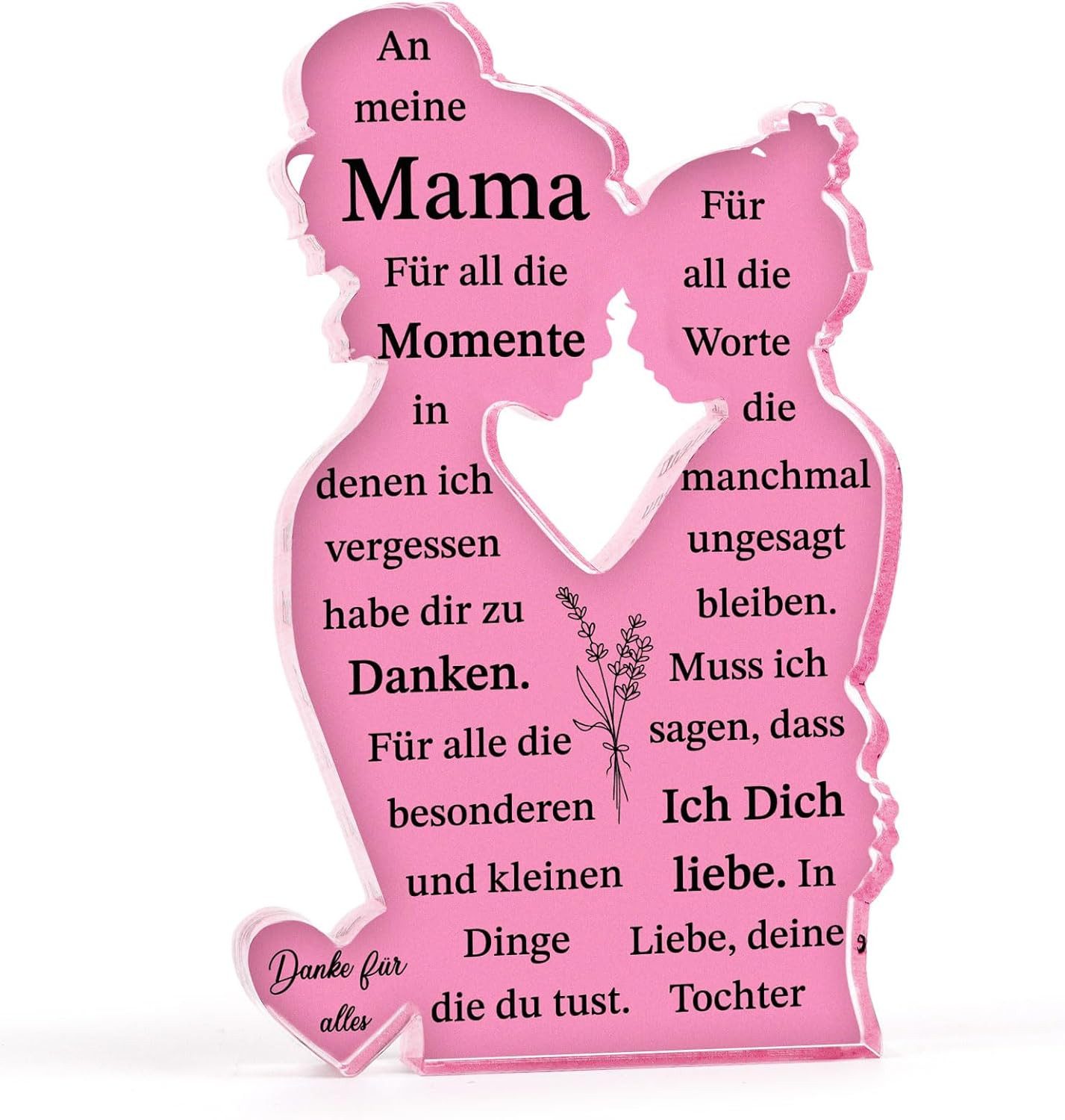 FELIXLEO Afrikafigur Geschenk für Mama von Tochter Acryl Schild Muttertag Weihnachten (1 St)