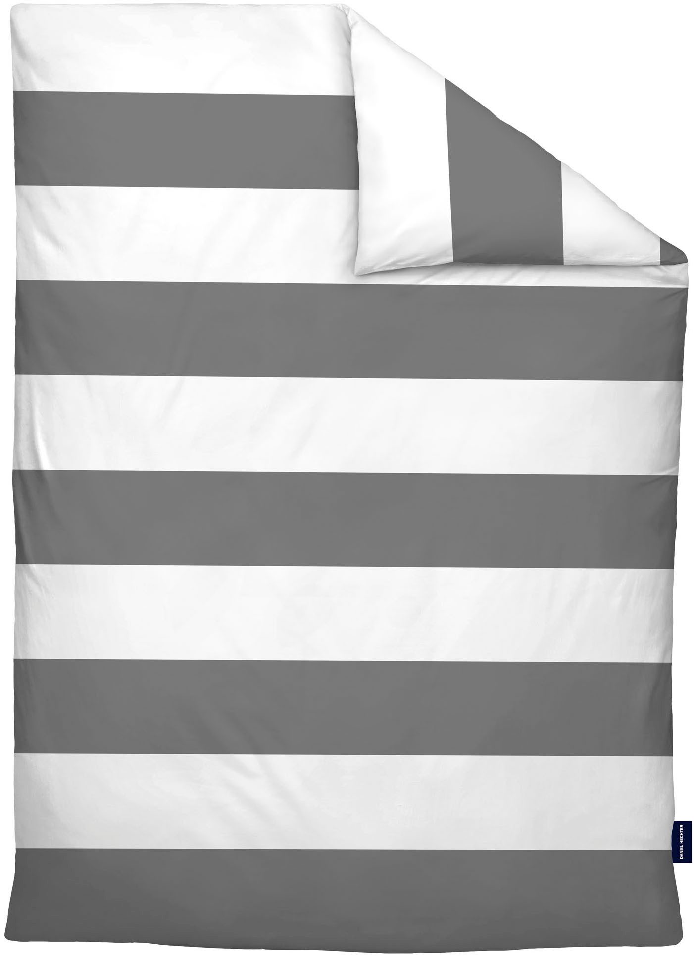 Daniel Hechter Bettwäsche 0041301, Renforcé, 2 teilig, hautsympathisch, Reißverschluss, ganzjährig nutzbar, LOGO + Paspel