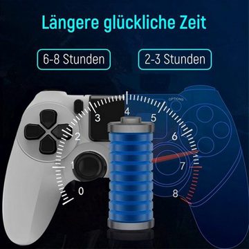 Tadow Gamepad,Bluetooth Gamepad,Wireless Controller für PS4,600mAh,Weiß PlayStation 4-Controller