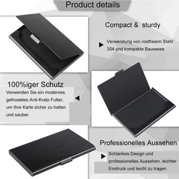 NUODWELL Taschenorganizer Slim Schnallenstil geschlossen Pocket Metall Schwarz Visitenkartenetui