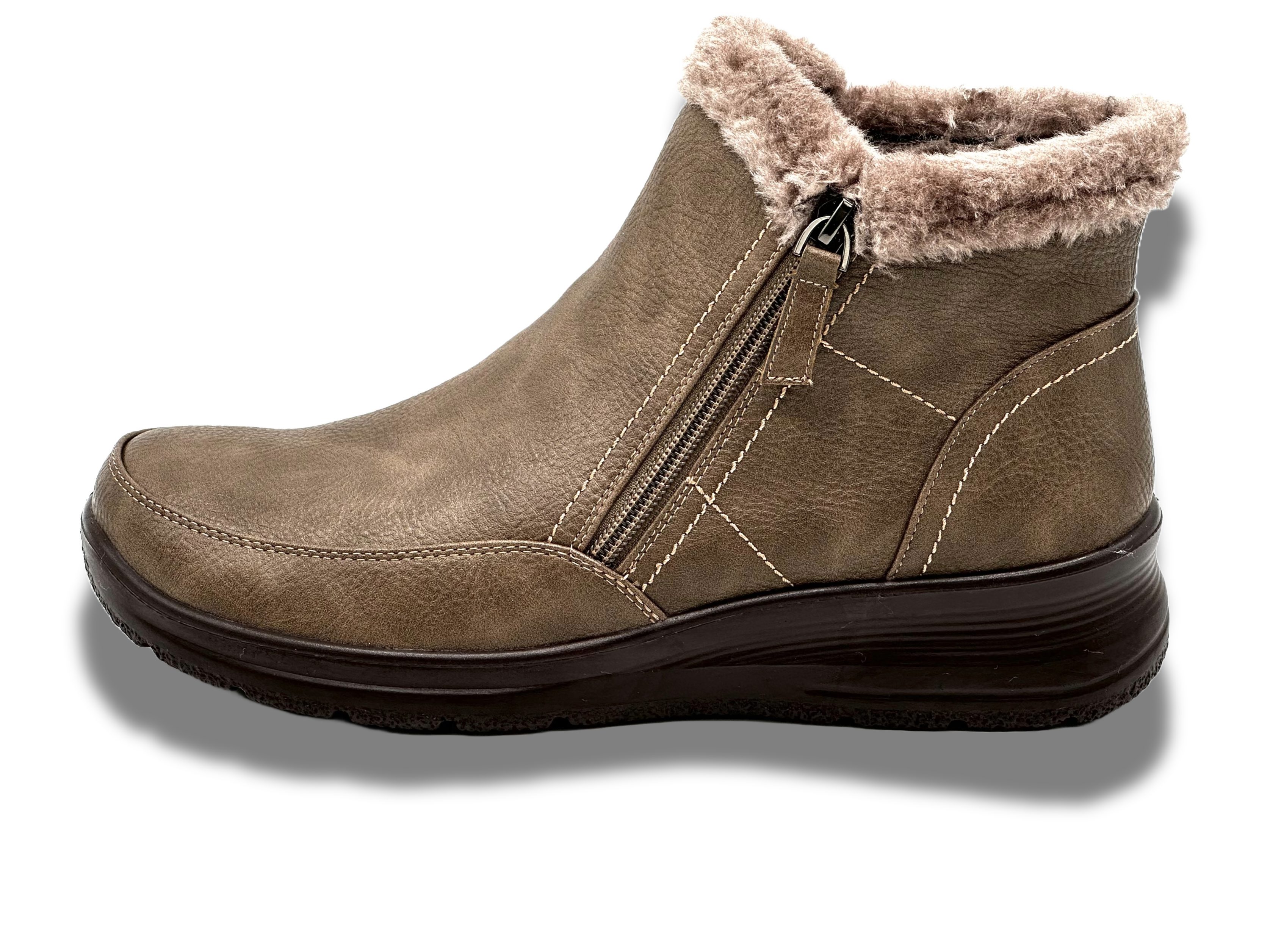 Nowaland Damen Warm Gefütterte Winter-Stiefeletten mit Reißverschluss Winterboots Weiches Innenfutter, leichtes Tragegefühl, praktische Reißverschlüsse