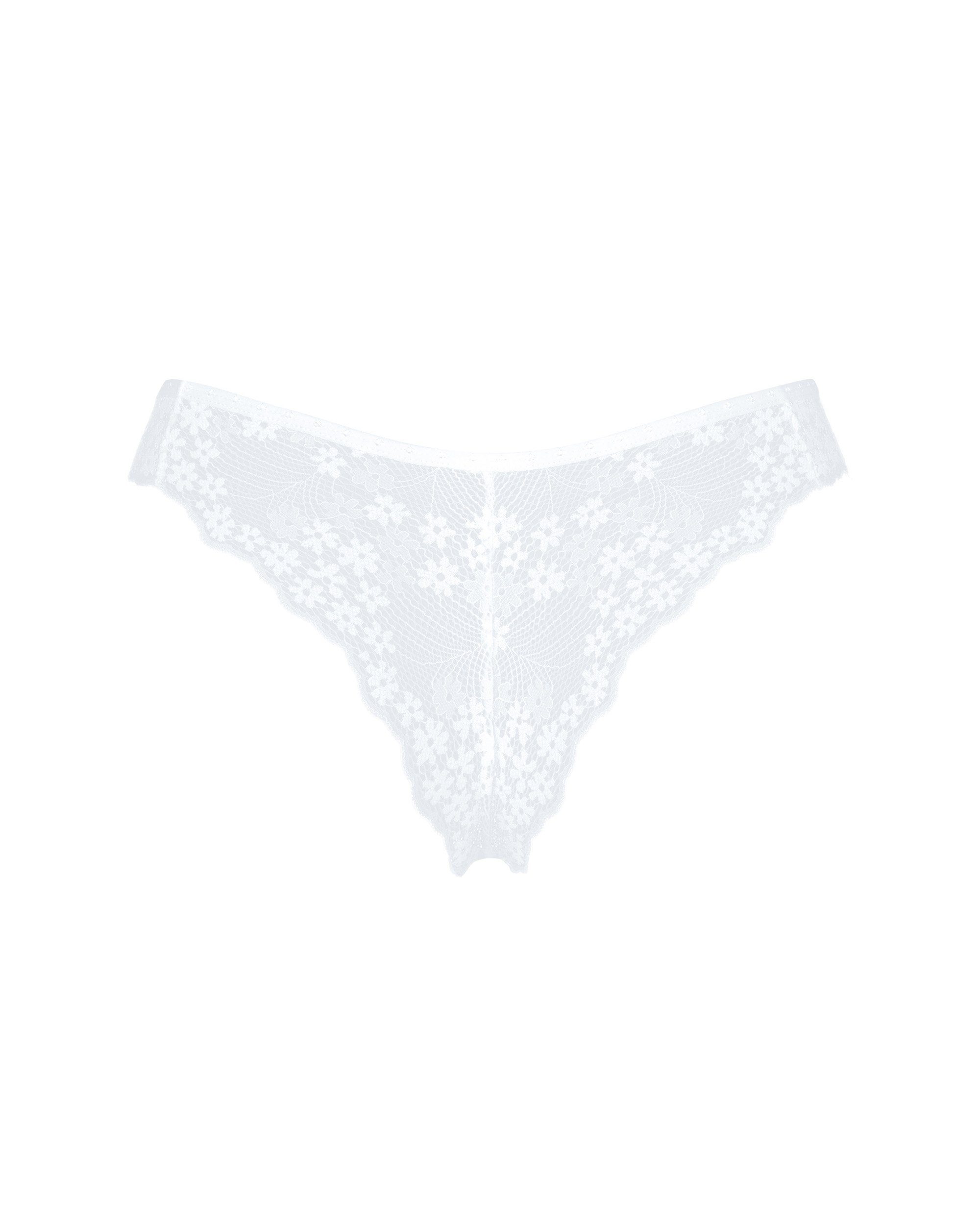 Obsessive Panty Panty mit Spitze (einzel, 1-St) Slip Blumenmuster Heavenlly weiß