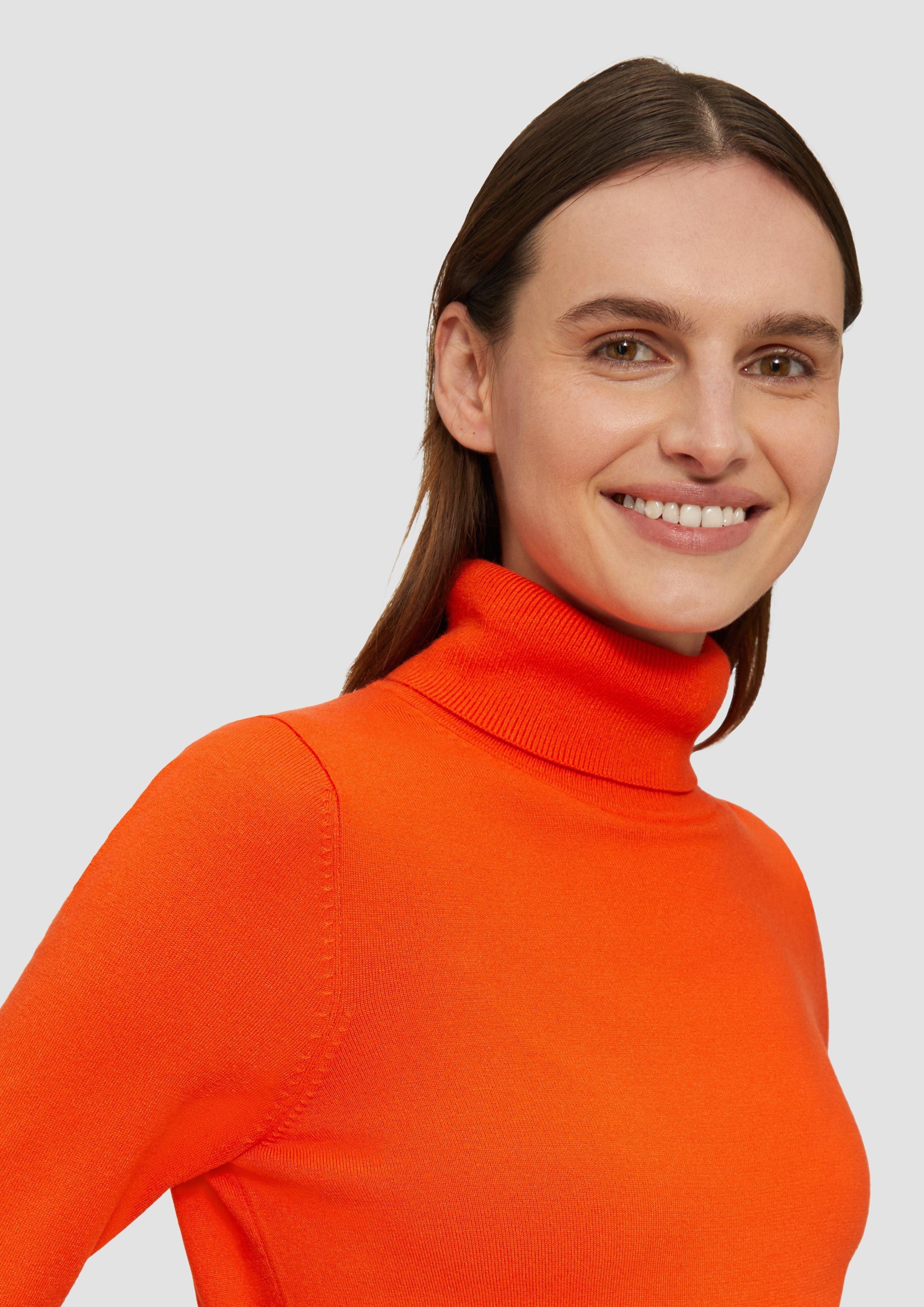 s.Oliver Strickpullover Weicher Rollkragenpullover aus Viskosemix günstig online kaufen