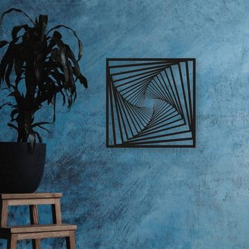 WoodFriends Wandbild modernes abstraktes Holzschild aus Holz Quadrat in Quadrat, zum Aufkleben Kunst Wandkunst Geburtstagsgeschenk geometrische Rahmen