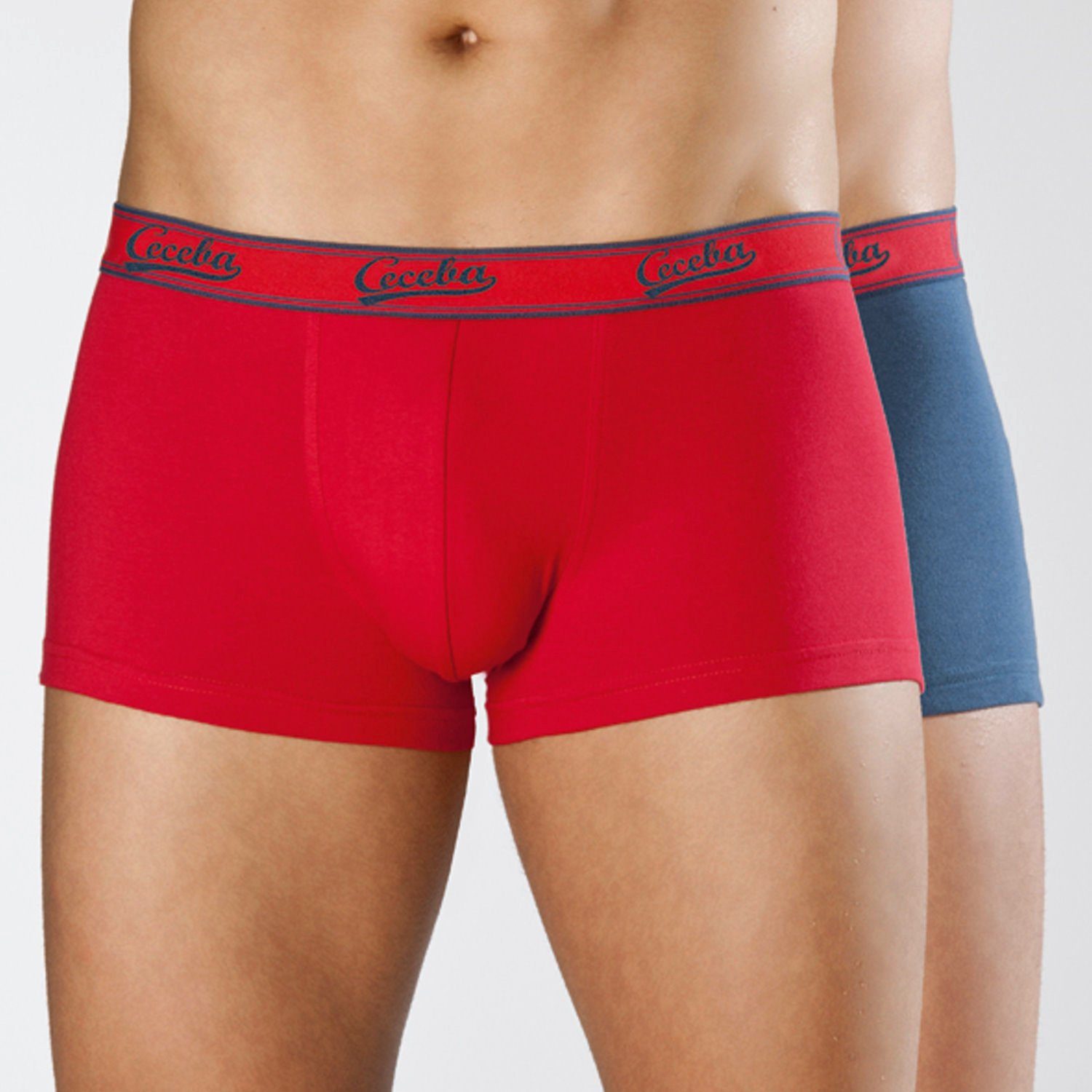 CECEBA Boxershorts Doppelpack Herren Boxershorts (2-St) rot/blau