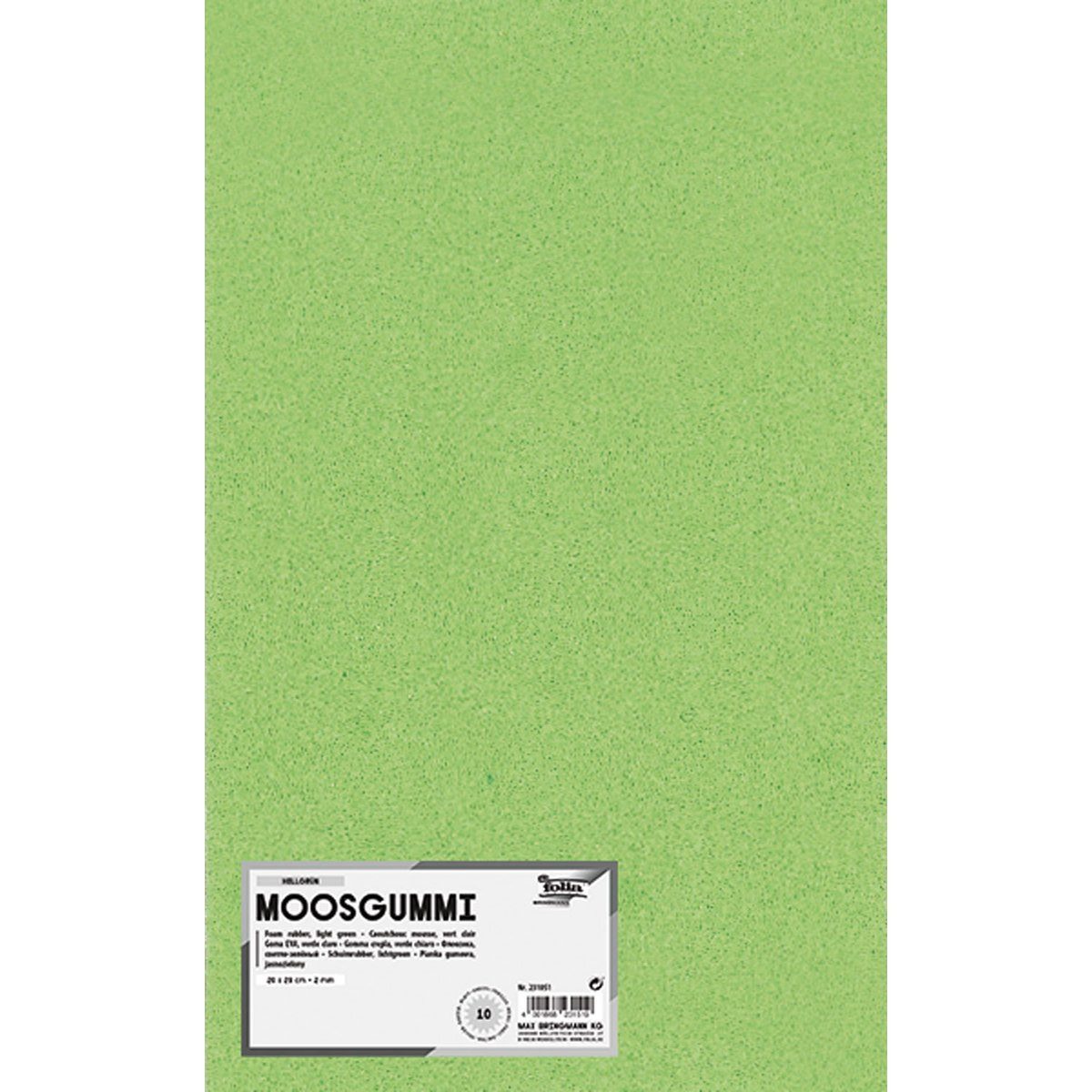 Folia Max Bringmann KG Moosgummi folia Moosgummi hellgrün 20x29cm 10 Blatt