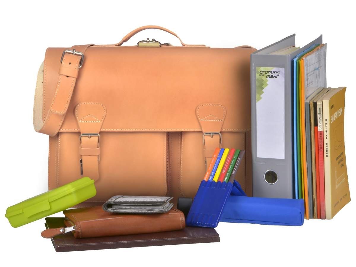 Ruitertassen Aktentasche Classic Satchel, 40 cm Lehrertasche mit 2 Fächern, auch als Rucksack zu tragen, Leder