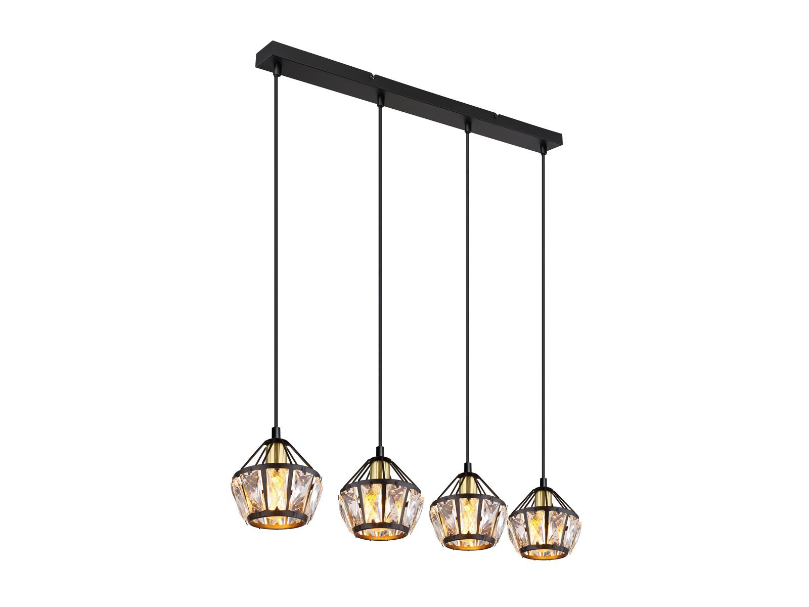 GLOBO LIGHTING LED Pendelleuchte, Dimmfunktion, LED wechselbar, Warmweiß, Kristall-lampe mehrflammig über Esstisch & Kücheninsel hängend B: 73cm