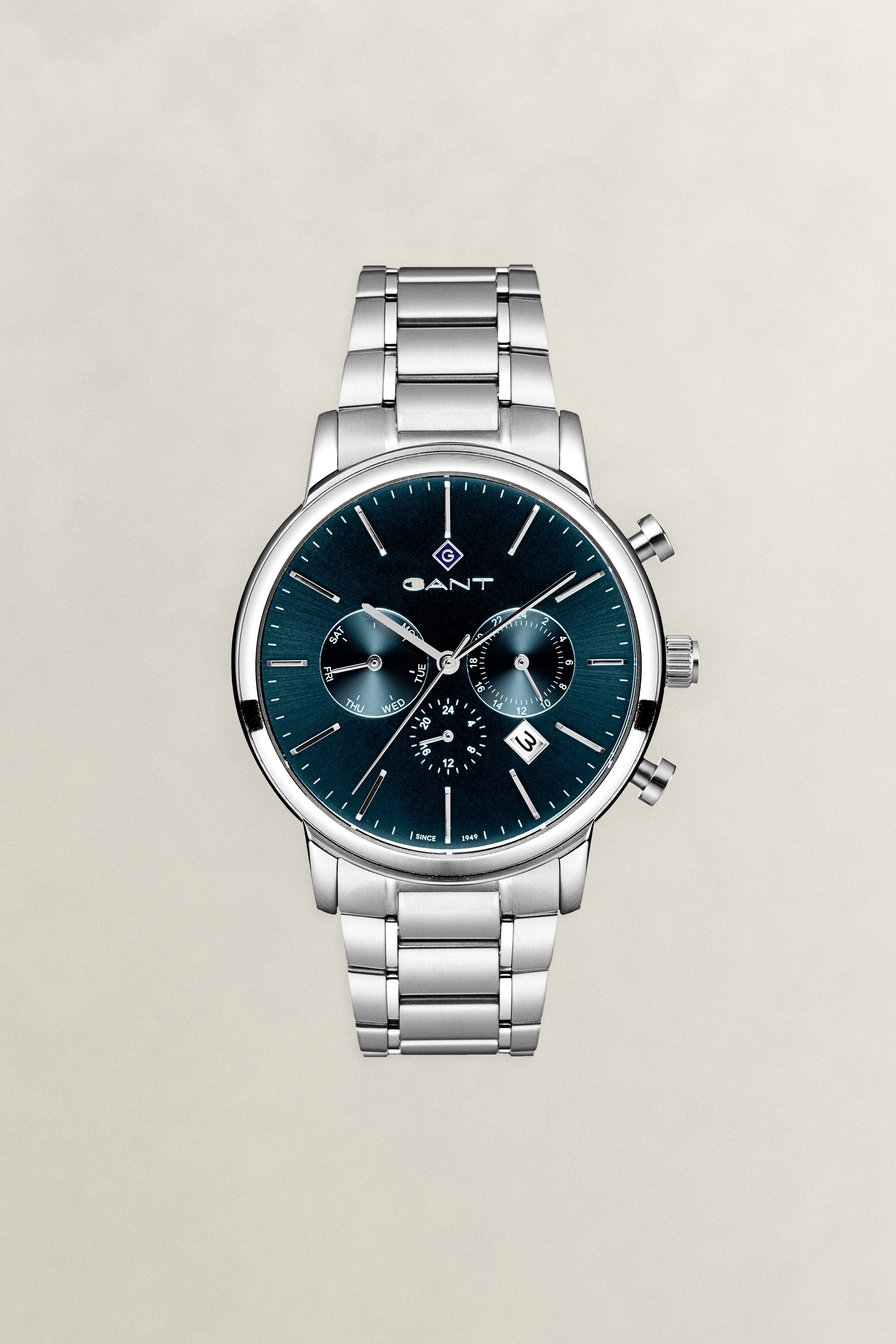 Gant Quarzuhr Cleveland G132004, Armbanduhr, Herrenuhr, Edelstahlarmband, analog, Tag, Wochentag