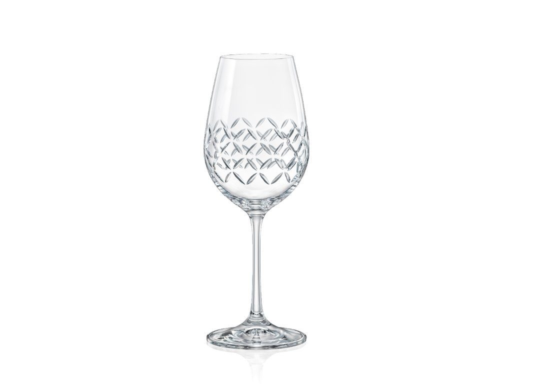 Crystalex Weinglas CROSS klar geschliffen Weingläser 350 ml 2er Set,  geschliffen