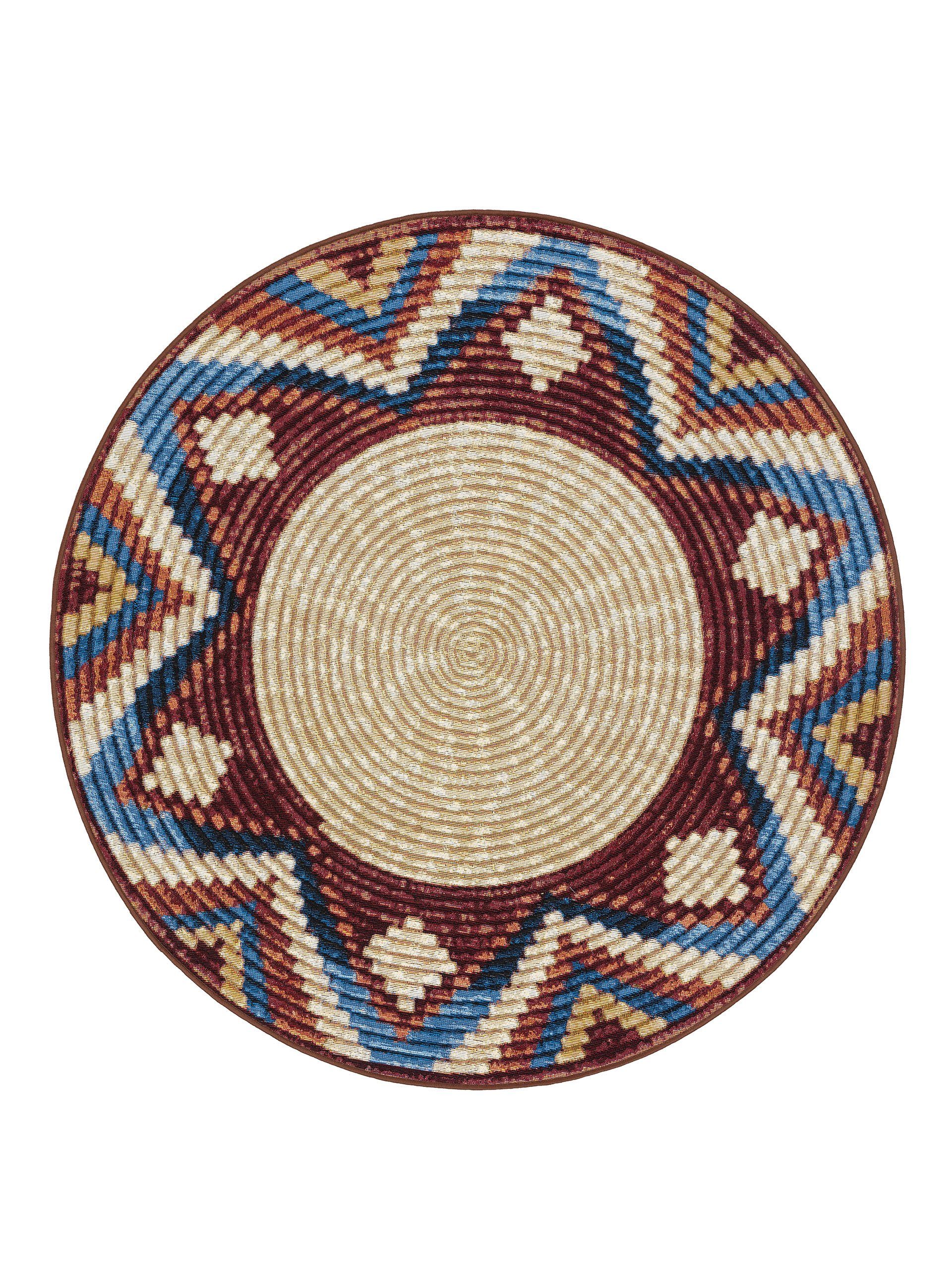 Outdoorteppich Kenya, benuta, rund, Höhe: 5 mm, Kunstfaser, Berber, Ethno-Style, Wohnzimmer