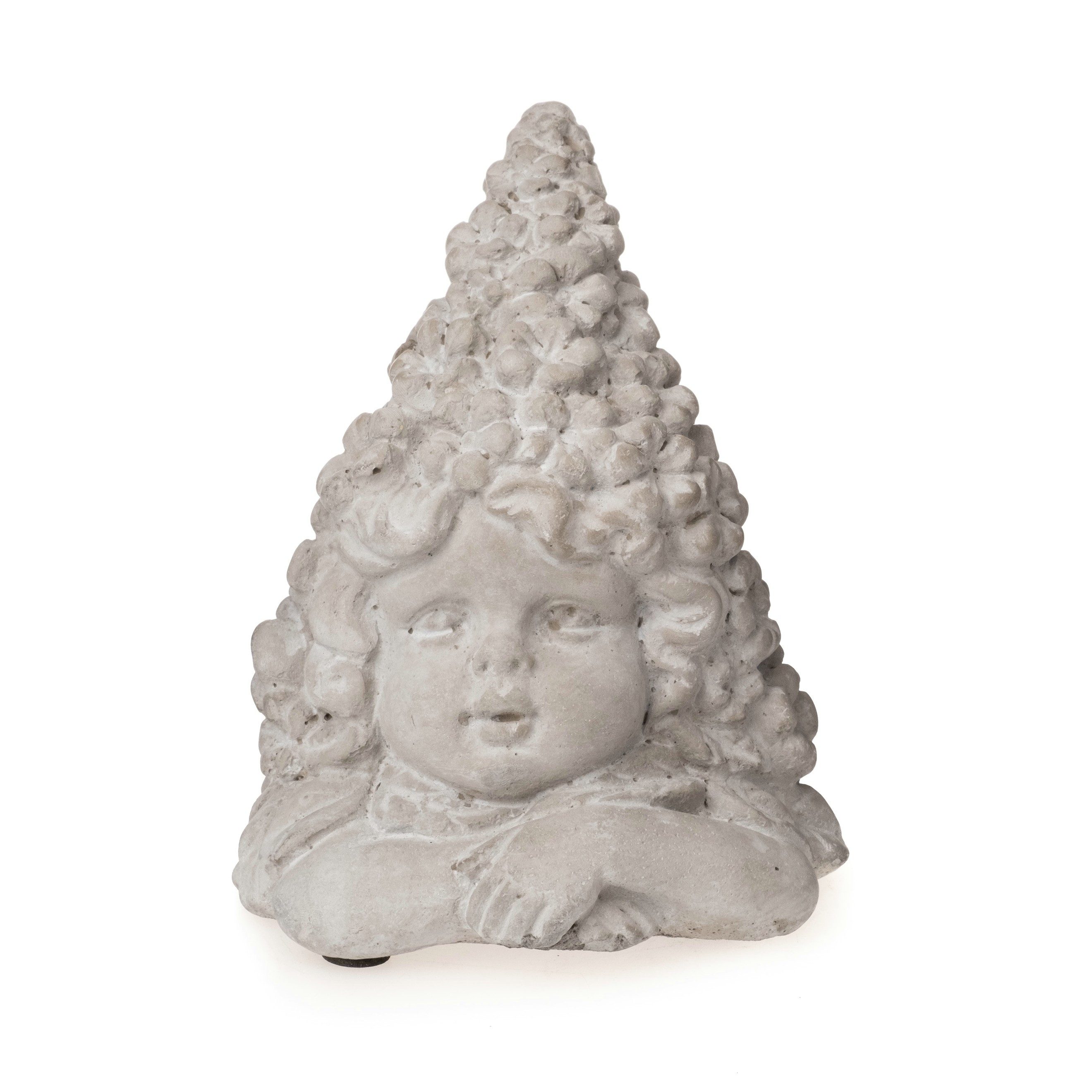 finehomegarden Dekofigur Fee Gartendeko Figuren Gartenfiguren Ø11,5x11cm H14cm Statue Elfen (1 St), Skulptur Zement grau gewischt / Paket