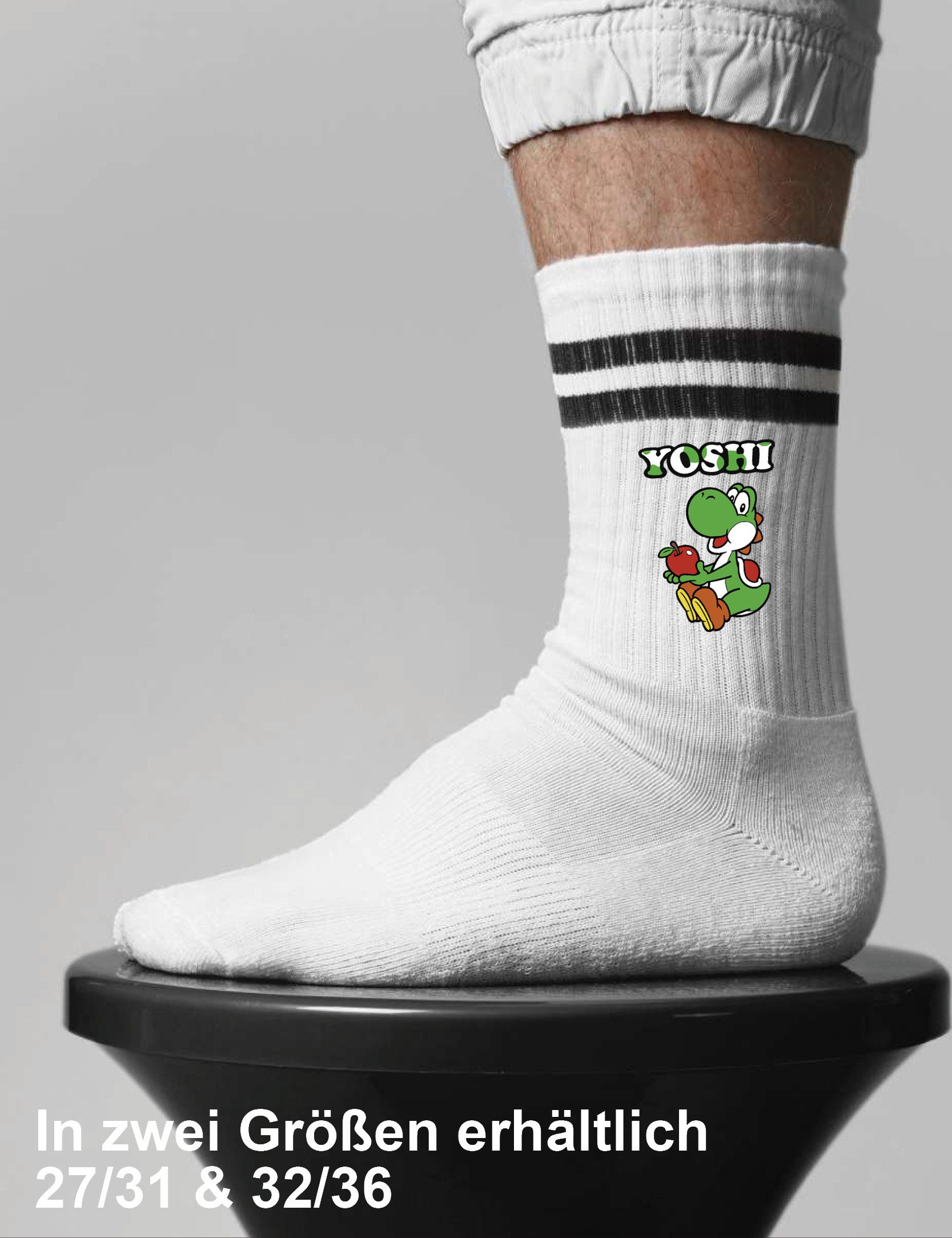 Youth Designz Tennissocken Yoshi Unisex Socken Geschenk für Jungen und Mädchen mit verstärkter Verse und Zehenbereich