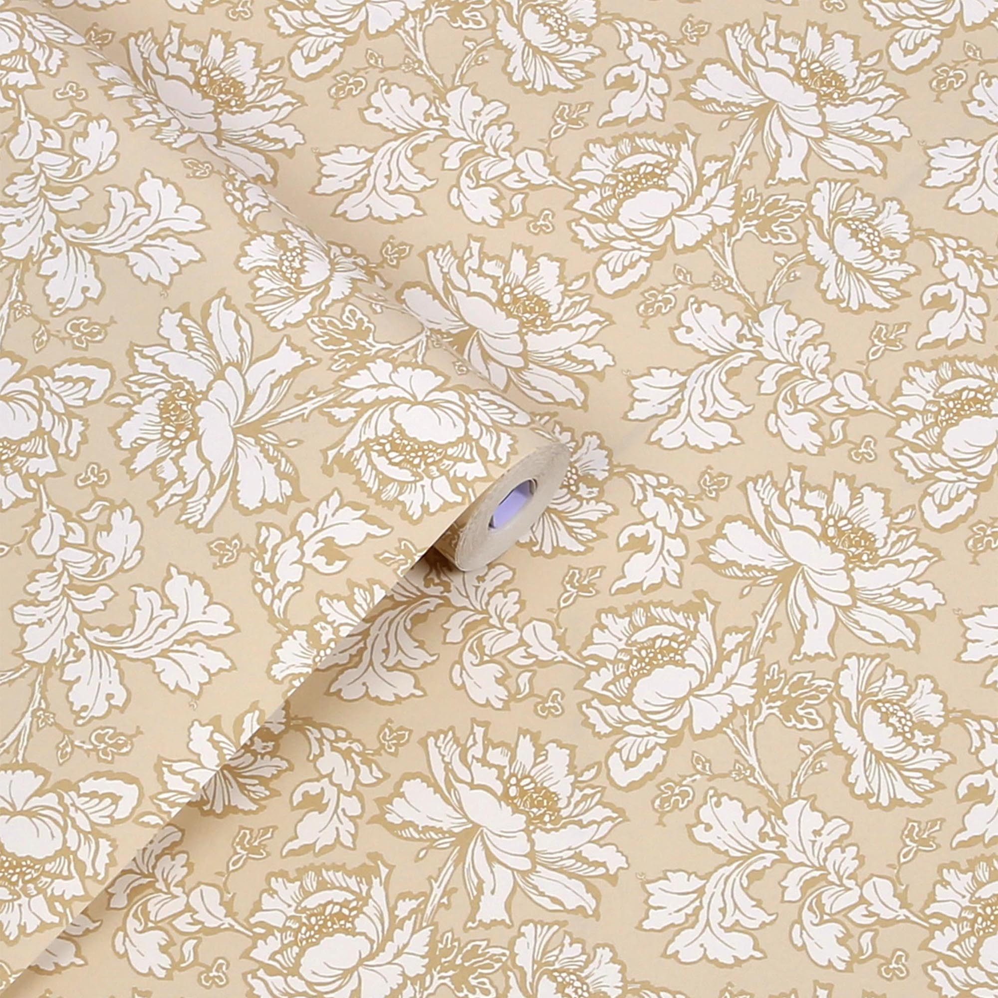 LAURA ASHLEY Vliestapete TAMARA, glatt, floral, (1 St), Design Tapeten