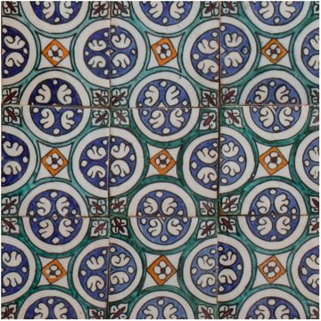 Casa Moro Wandfliese Marokkanische handbemalte Keramikfliese Hafsa, FL7190, Mehrfarbig, Kunsthandwerk aus Marokko für schöne Küche Dusche Badezimmer
