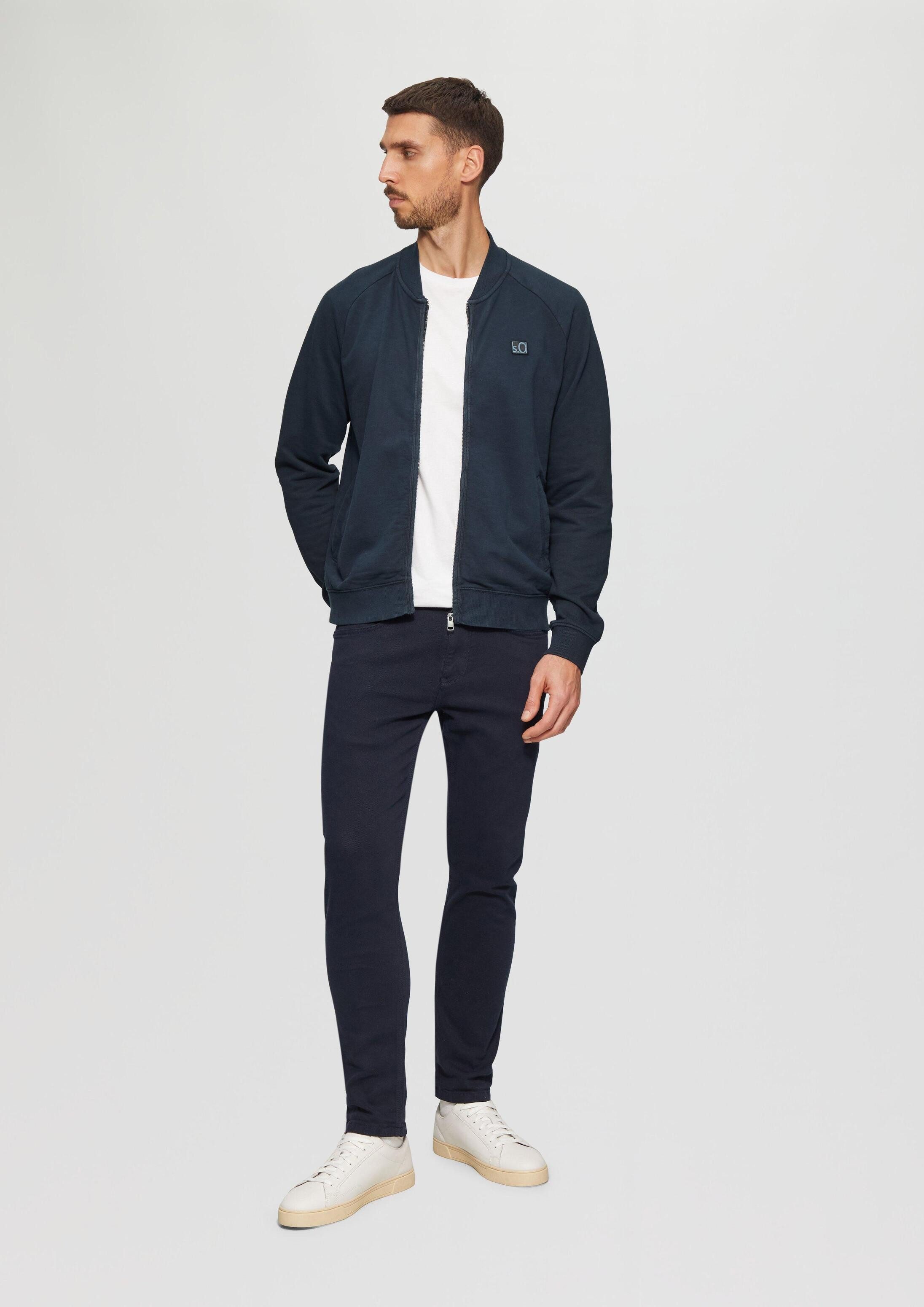 s.Oliver Sweatjacke Sweatshirt Jacke Jacke mit Garment Dye und Raglanärmeln