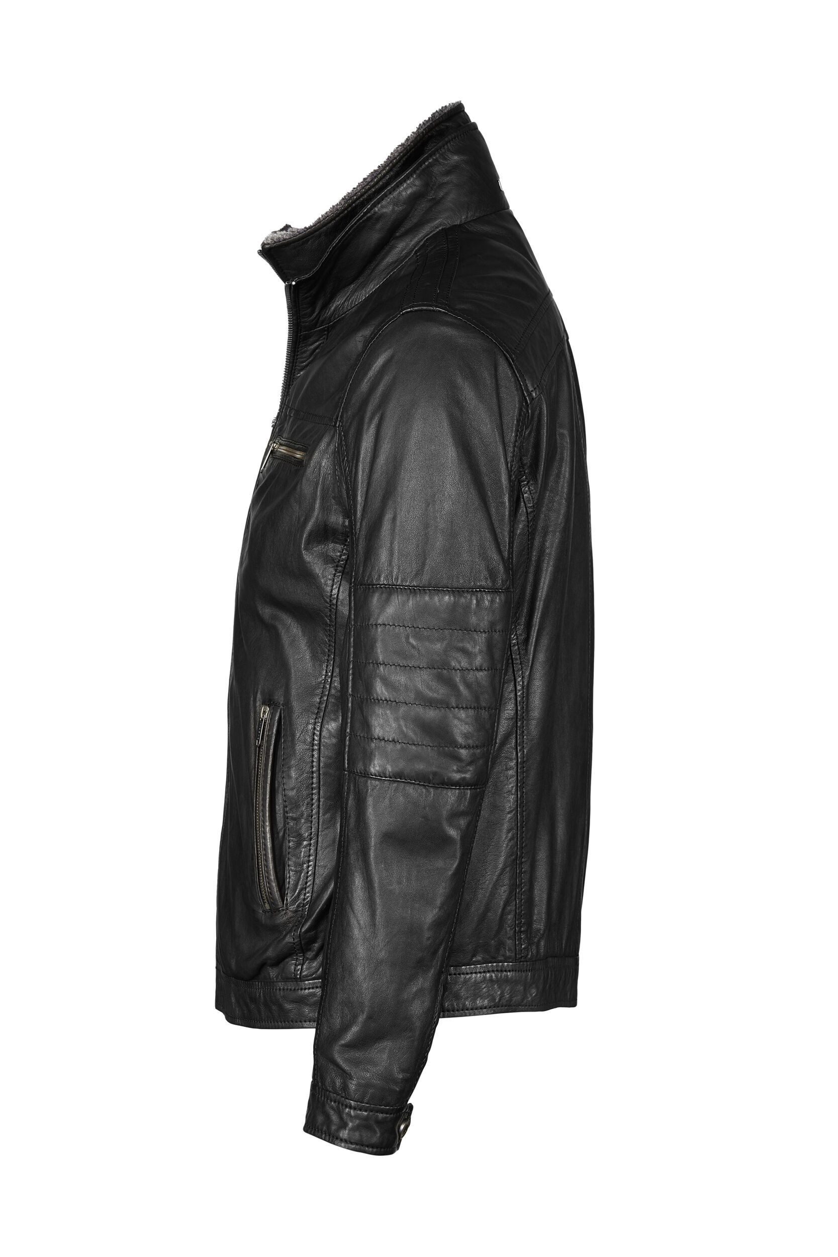 bugatti Lederjacke BUHEAVEN (1-St) mit Reißverschlusstaschen