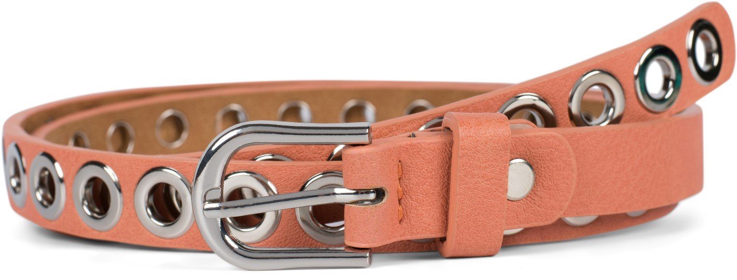 styleBREAKER Nietengürtel Schmaler Gürtel mit Lochnieten (1-St)