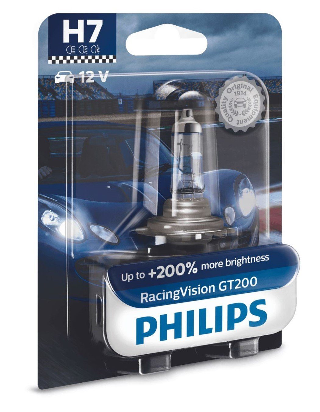 Philips Halogenlampe Philips RacingVision GT200 H7 12V 55W PX26d (1er Blister)