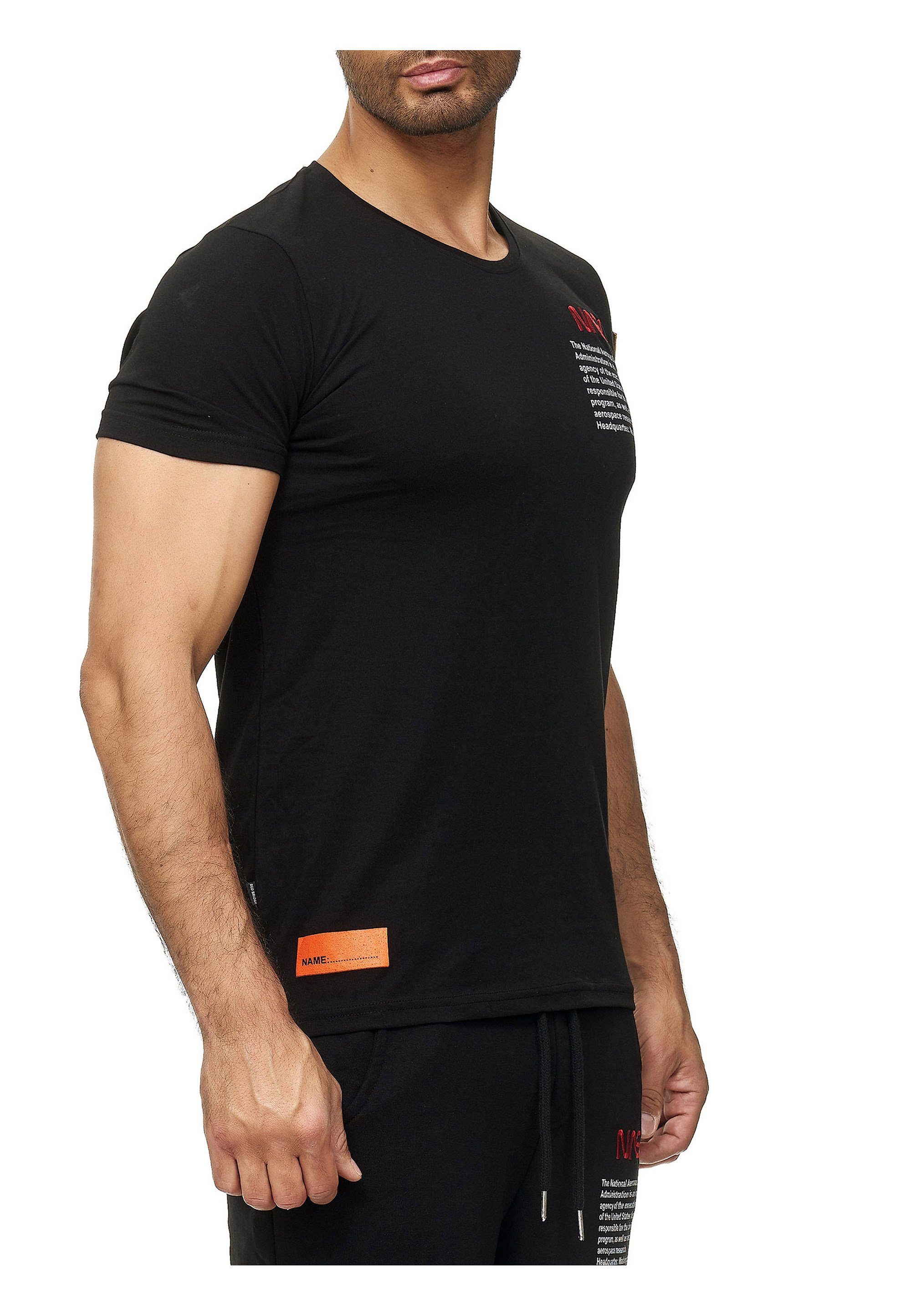 RedBridge T-Shirt Tucson mit NASA-Design gesticktem schwarz