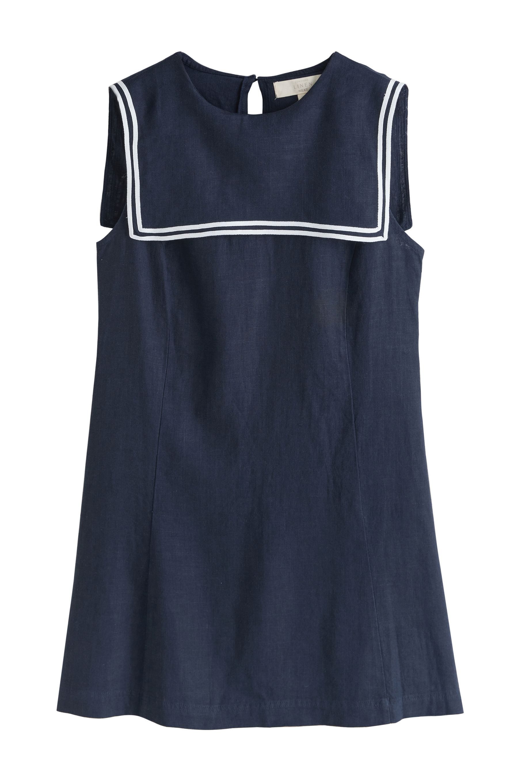 Next Minikleid Minikleid mit Leinenanteil und Matrosenkragen (1-tlg) günstig online kaufen