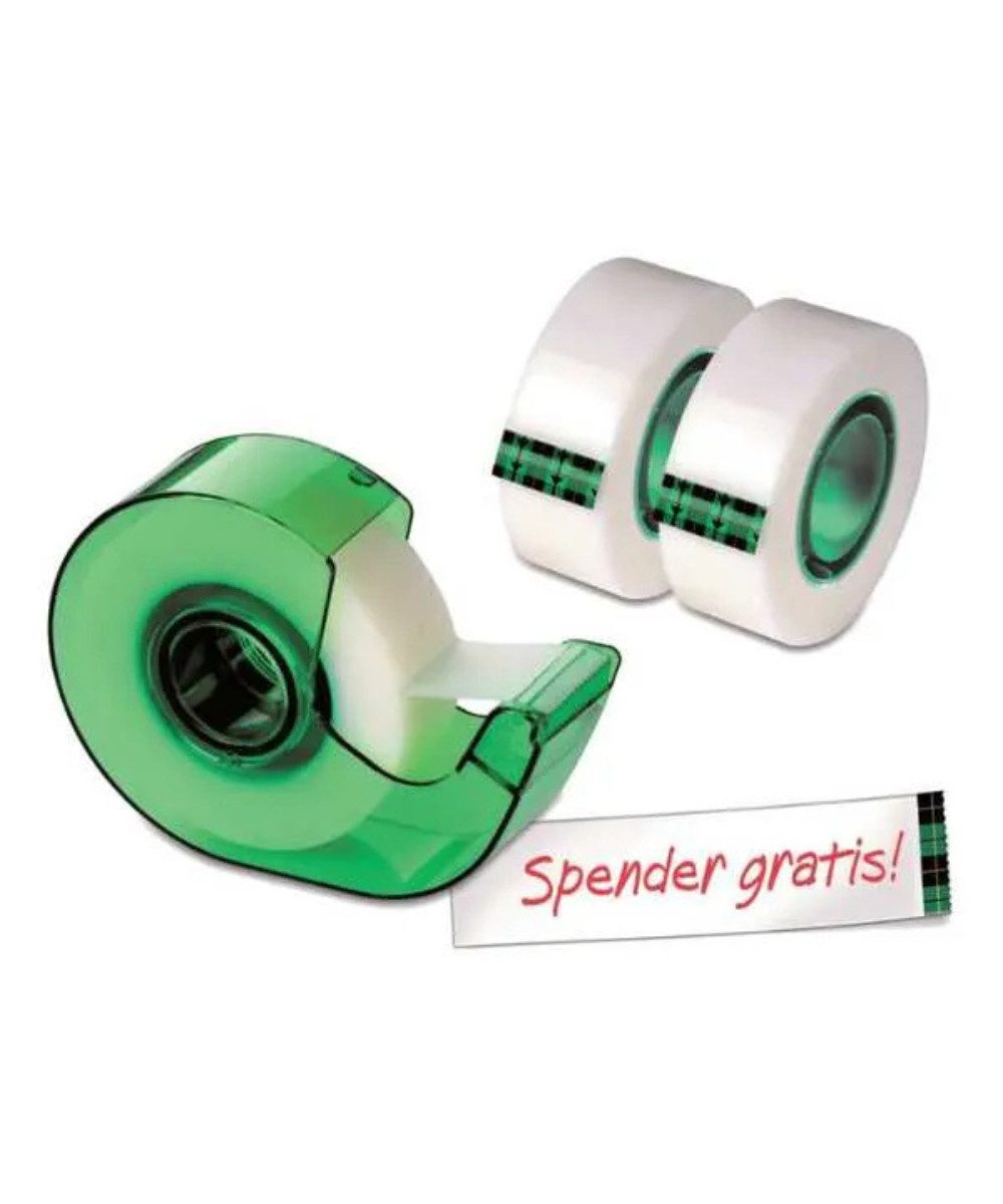 3M Klebeband Klebeband 3 Rollen 19 mm x 25 m + Handabroller (Packung, 3-St., Doppelseitiges Klebeband) Perfektes Set