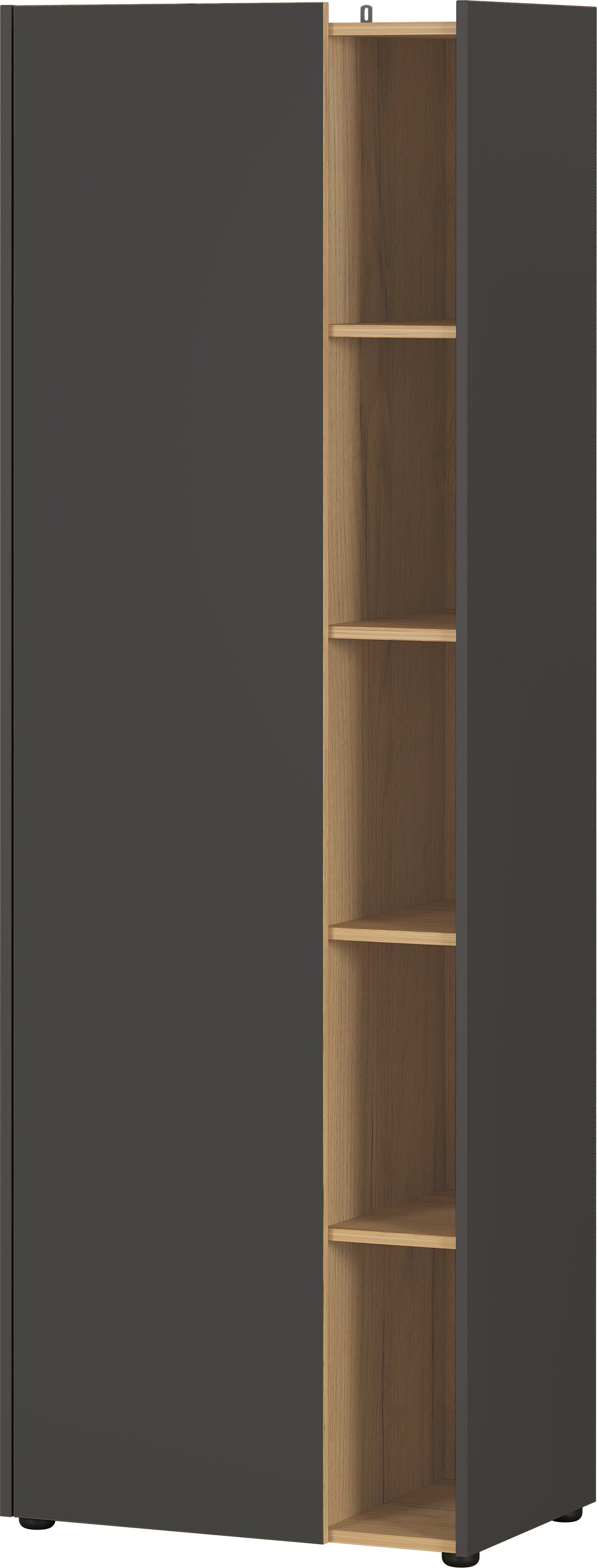 KADIMA DESIGN Container LEINE Büroschrank 62 x 188 x 42 Grau/Holz