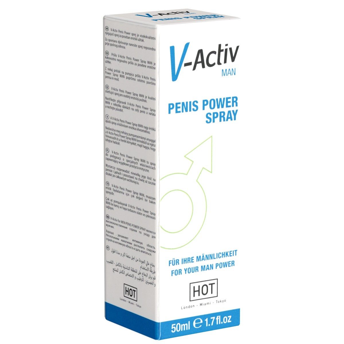 HOT Stimulationsgel V-Activ Man, Spray mit 50ml, 1-tlg., stimulierendes Penis-Spray für lustvolle Empfindungen